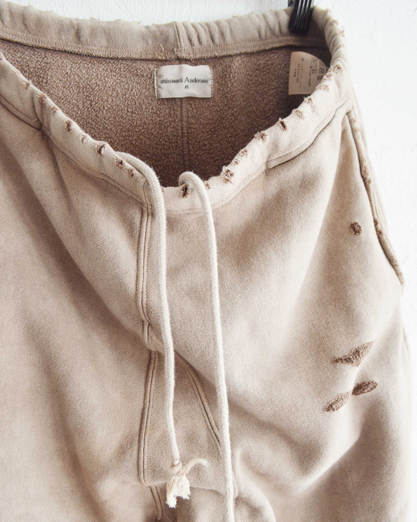 minami Anderson ミナミアンダーソン / Distressed Sweat Pants ディストレストスウェットパンツ (BROWN ブラウン)