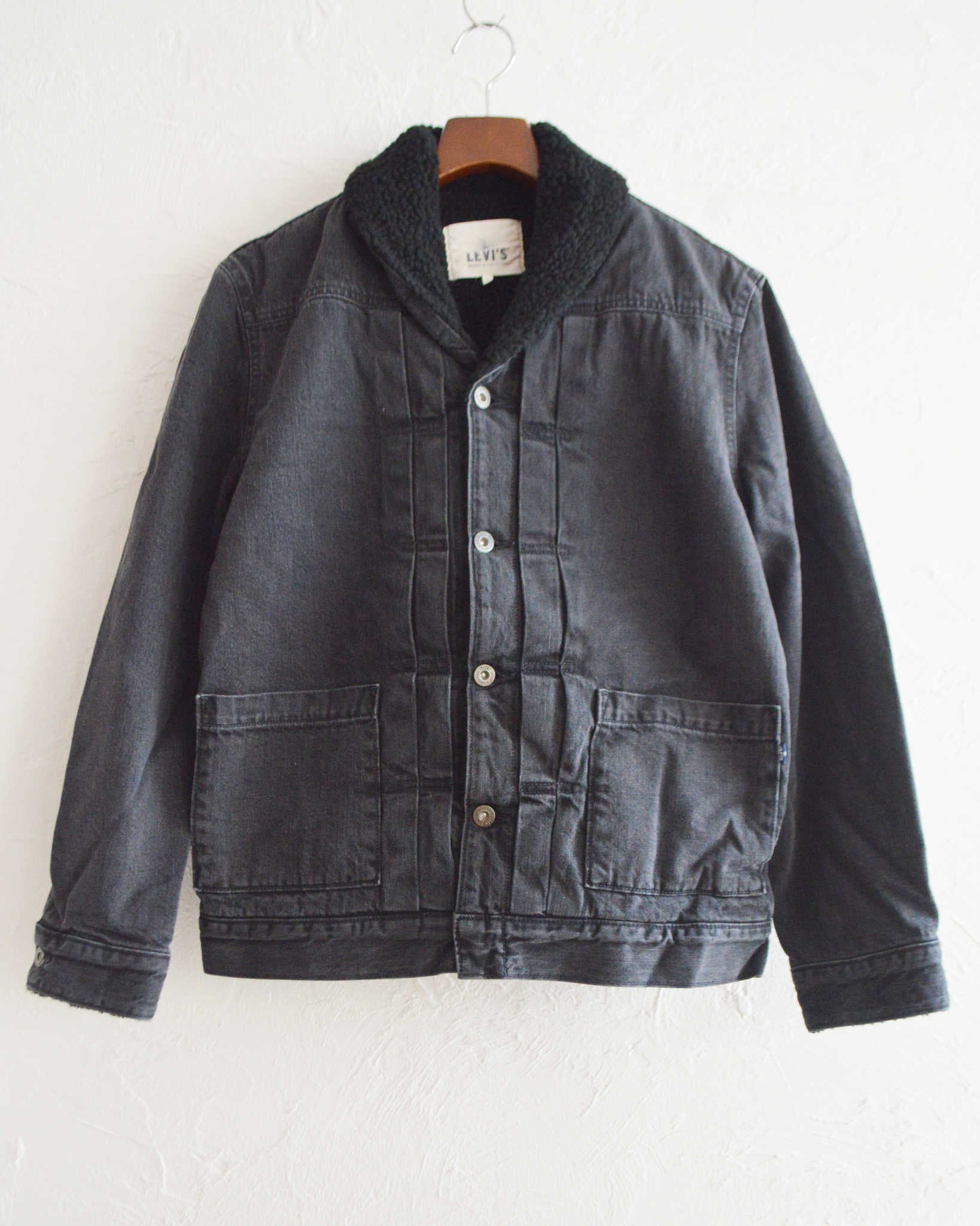 Levis リーバイス / Shawal Collar Boa Denim Jacket ショールカラーデニムボアジャケット (BLACK ブラック)