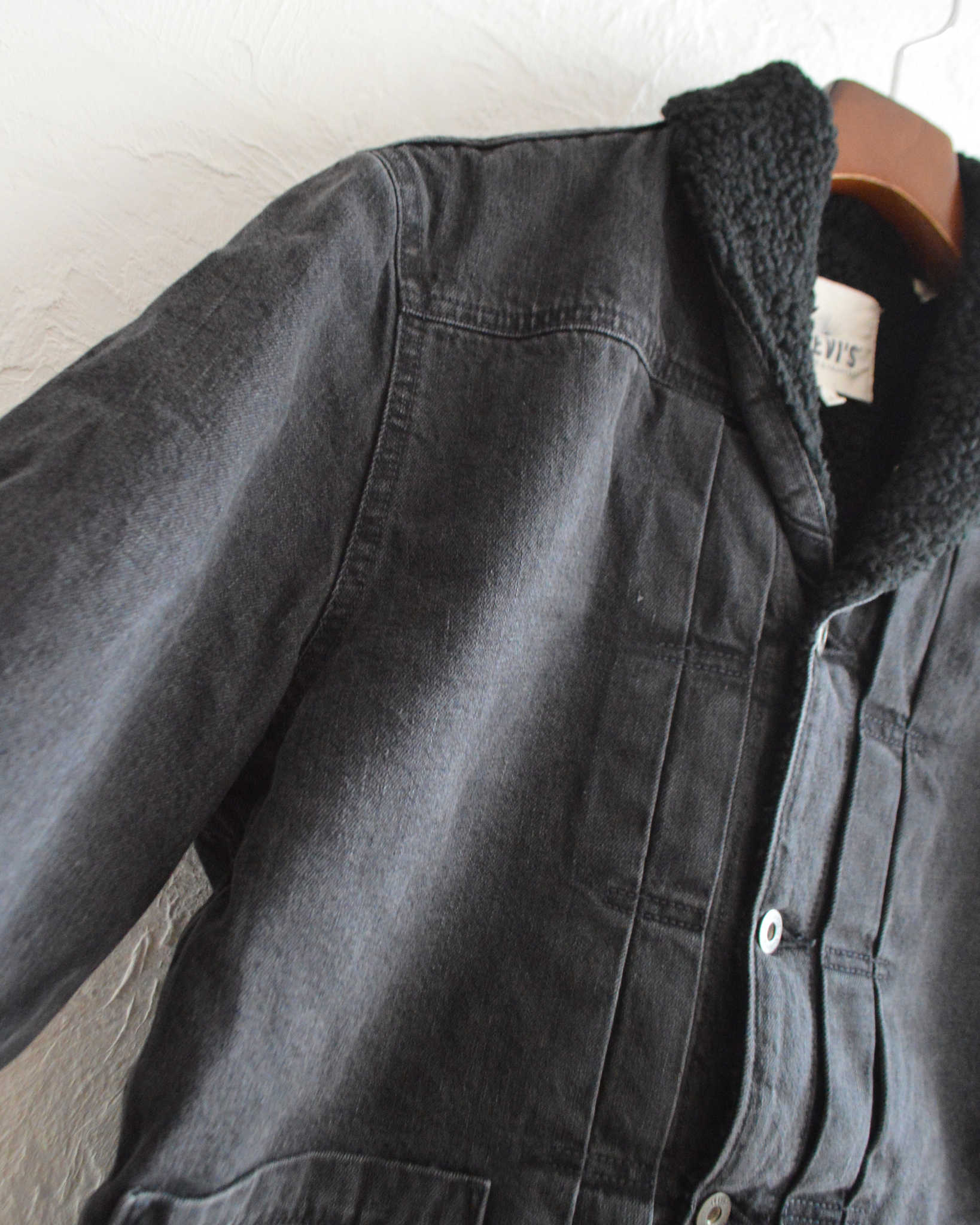 Levis リーバイス / Shawal Collar Boa Denim Jacket ショールカラーデニムボアジャケット (BLACK ブラック)