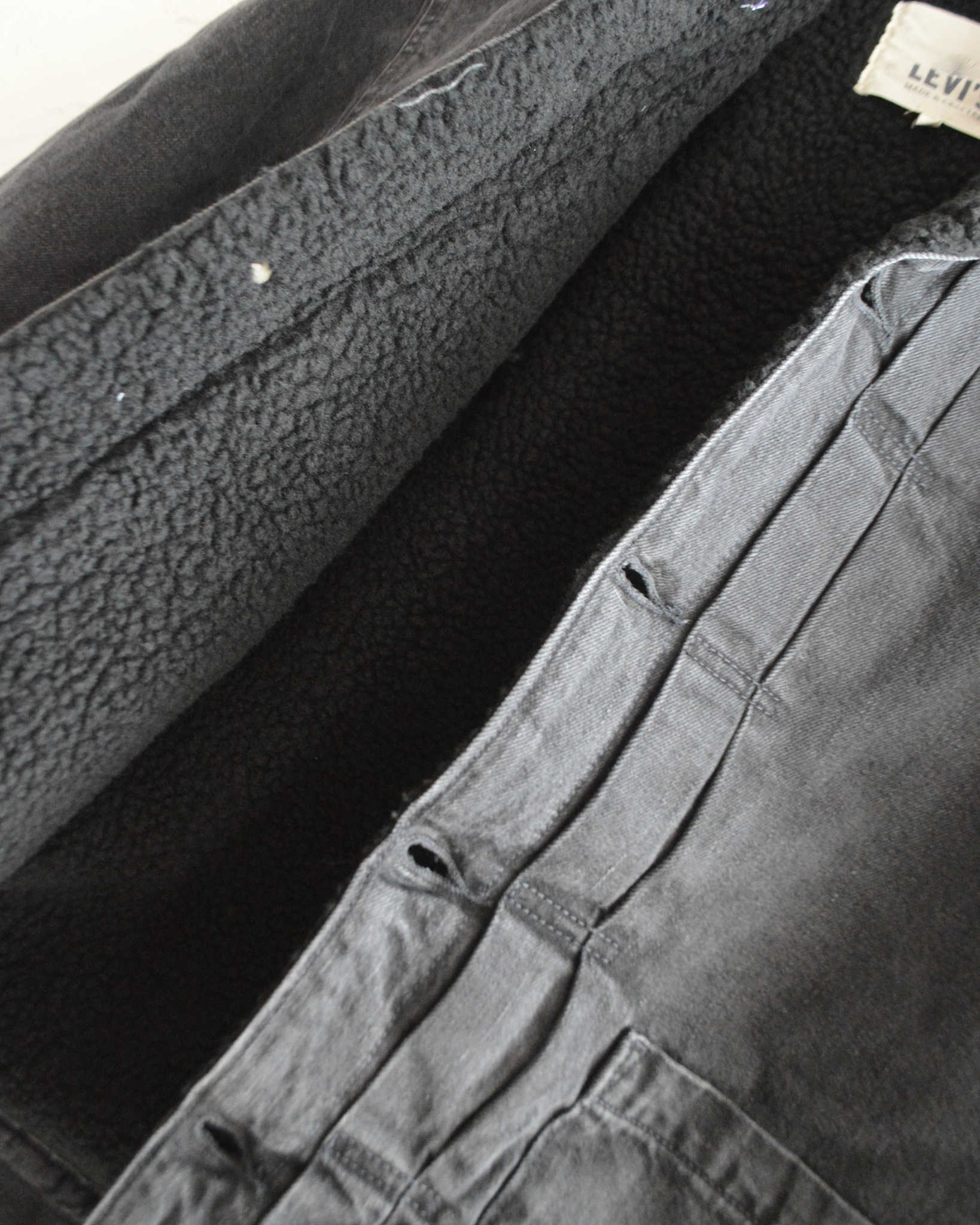 Levis リーバイス / Shawal Collar Boa Denim Jacket ショールカラーデニムボアジャケット (BLACK ブラック)