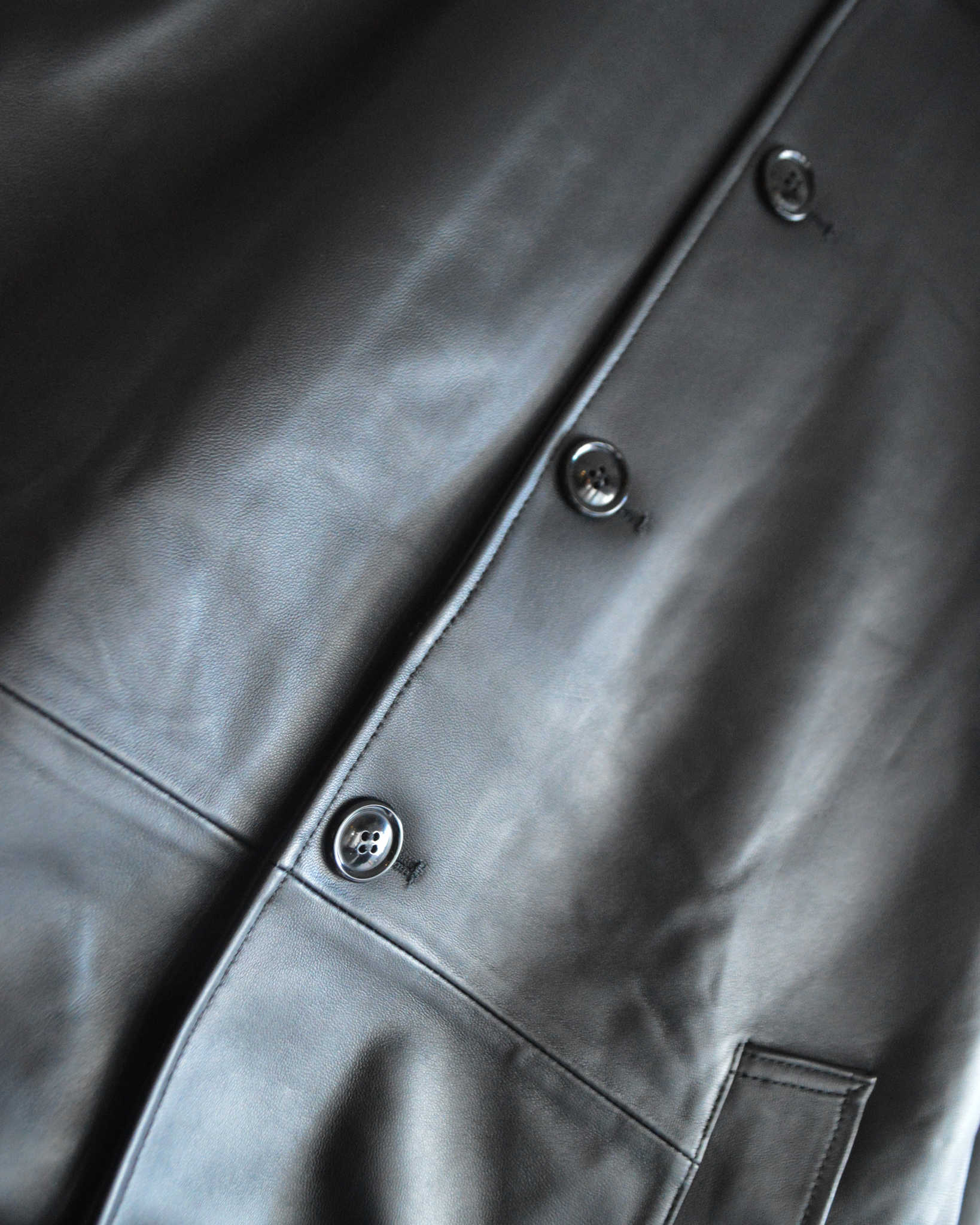 AWESOME LEATHER オーサムレザー / LEATHER HALF COAT レザーハーフコート (BLACK ブラック)