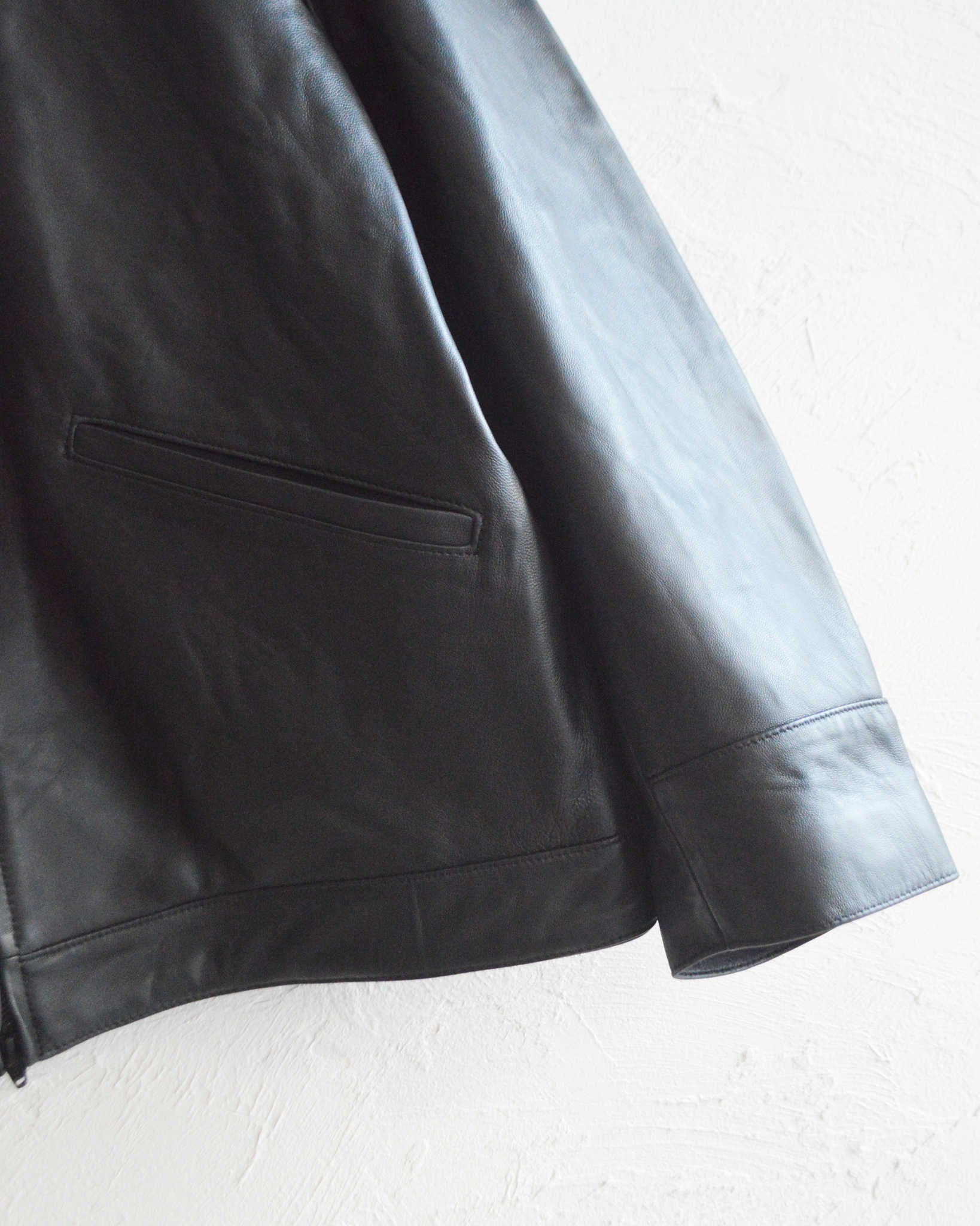 AWESOM LEATHER ブラック レザージャケット AWESOME LEATHER オーサムレザー / LEATHER ZIP SHORT JACKET レザー