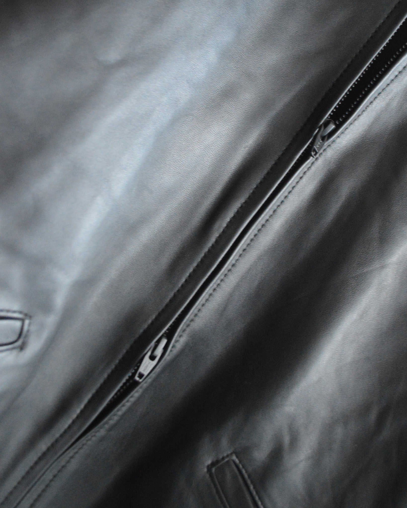 AWESOME LEATHER オーサムレザー / LEATHER ZIP SHORT JACKET レザージップショートジャケット (BLACK ブラック）