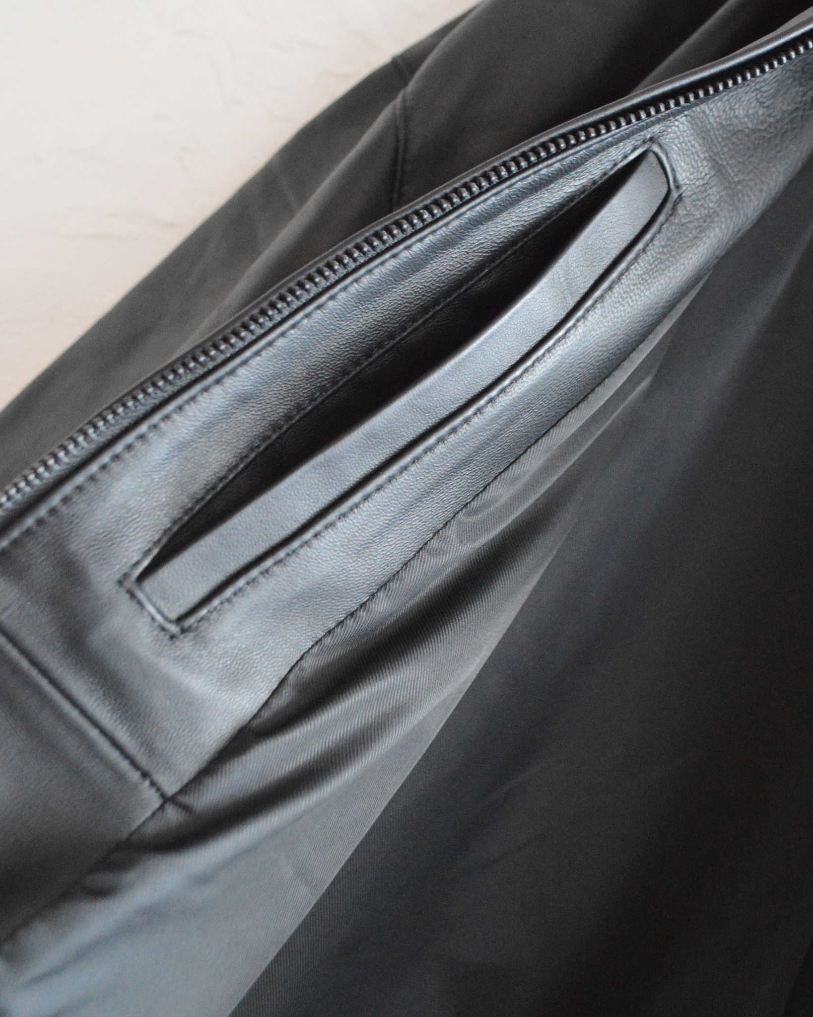 AWESOME LEATHER オーサムレザー / LEATHER ZIP SHORT JACKET レザージップショートジャケット (BLACK ブラック）