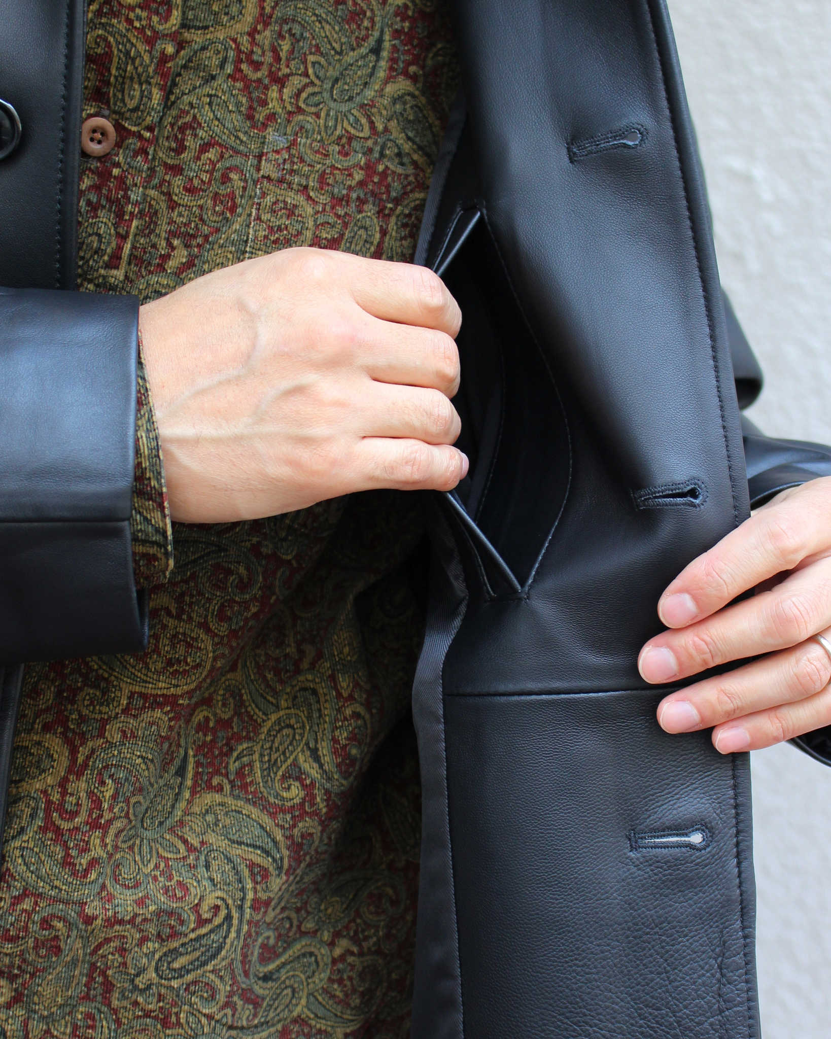 AWESOME LEATHER オーサムレザー / LEATHER HALF COAT レザーハーフコート (BLACK ブラック)