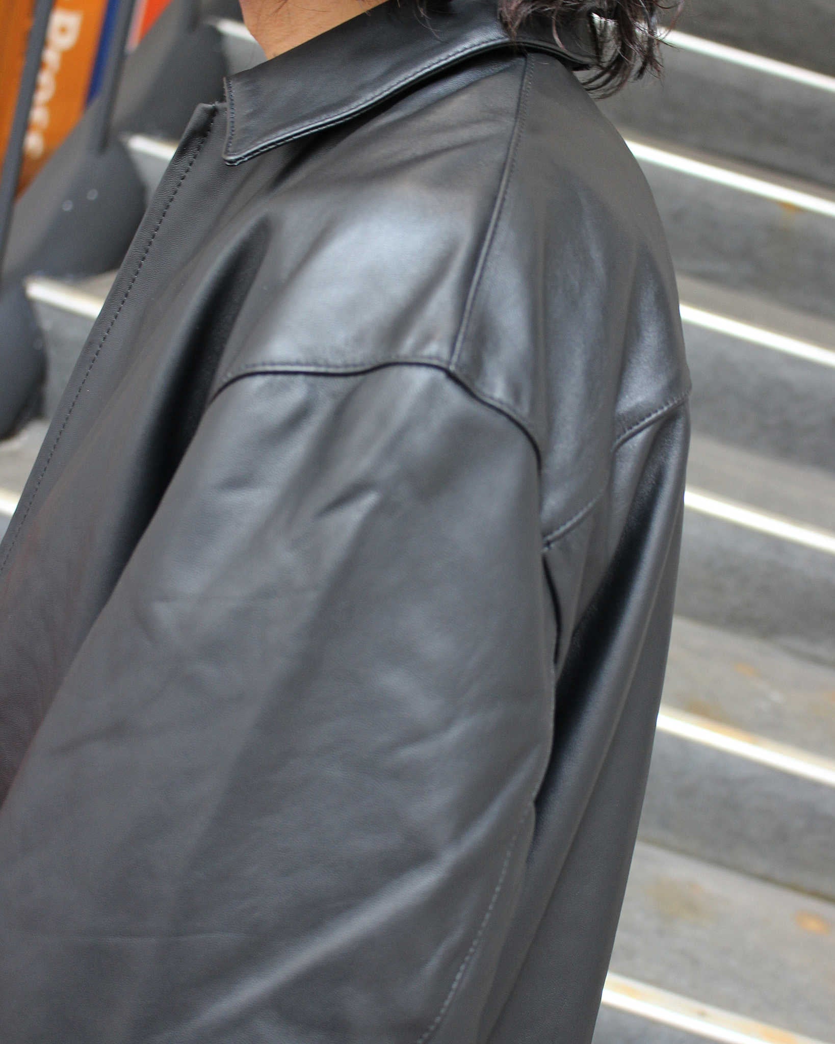 AWESOME LEATHER オーサムレザー / LEATHER ZIP SHORT JACKET レザージップショートジャケット (BLACK ブラック）