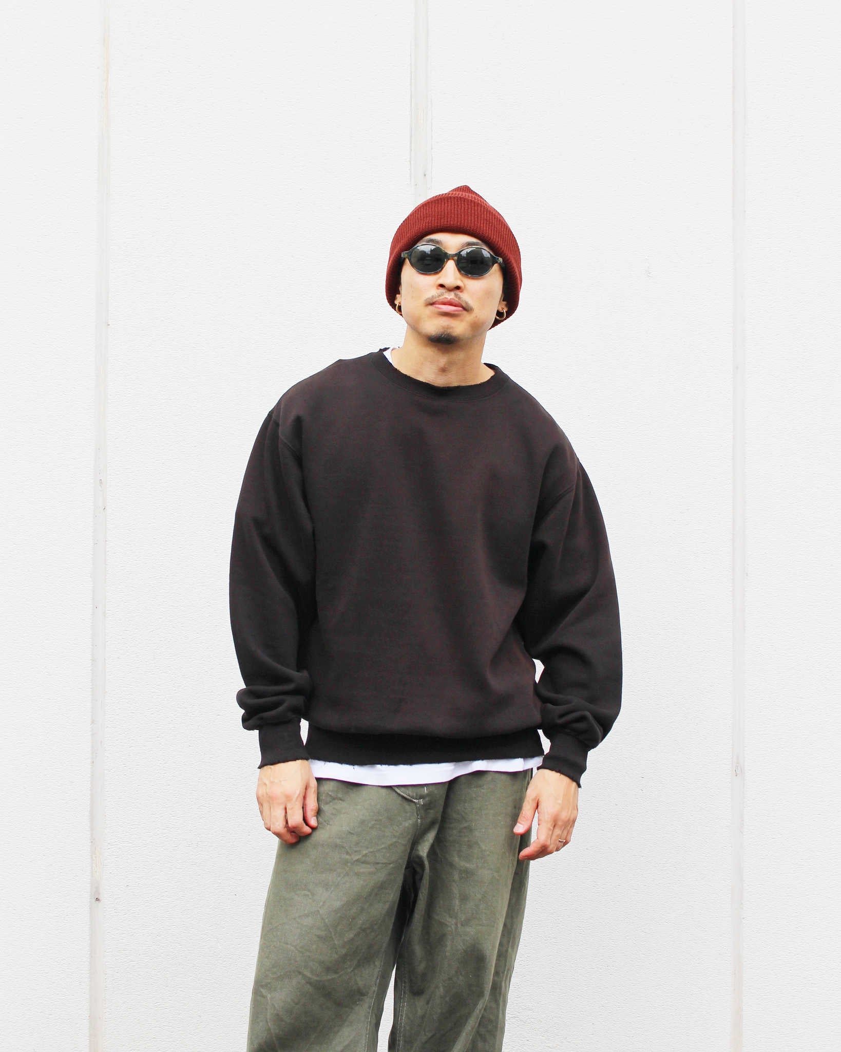 MOOJIMOOJI ムージームージー / CLASSIC CREW NECK クラシッククルーネック (BLACK ブラック)