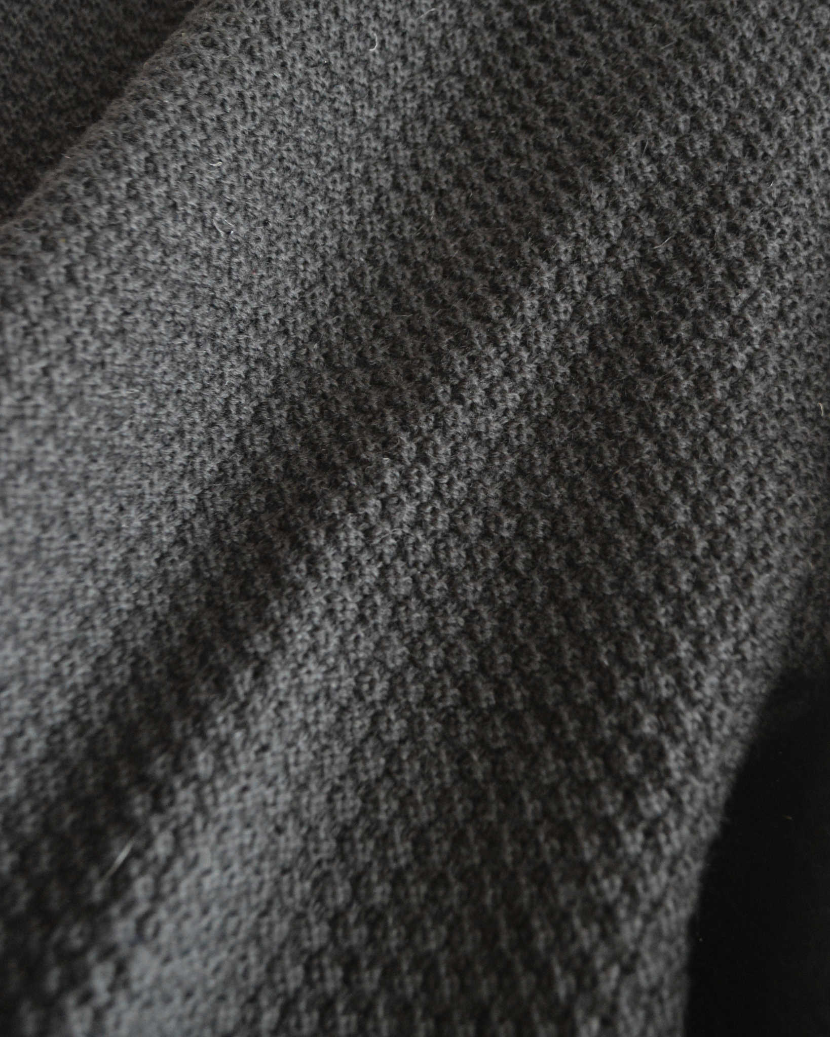 Kerry Woollen Mills ケリーウーレンミルズ / MOSS STITCH CREW NECK SWEATER RELAX モスステッチクルーネックセーター (JET BLACK ジェットブラック)