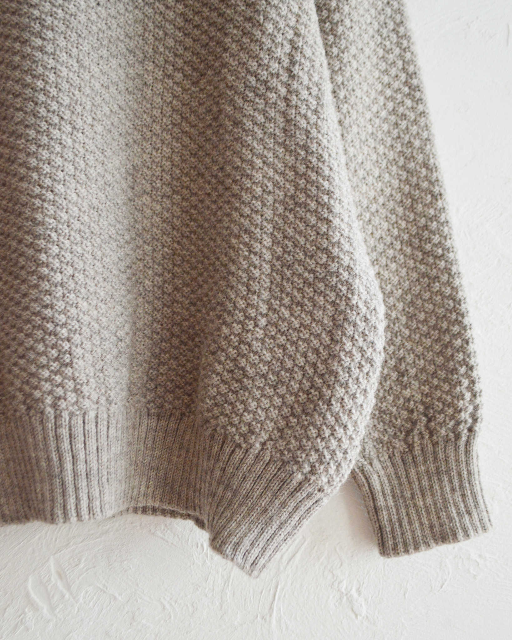Kerry Woollen Mills ケリーウーレンミルズ / MOSS STITCH CREW NECK SWEATER RELAX モスステッチクルーネックセーター (OATMEAL オートミール)