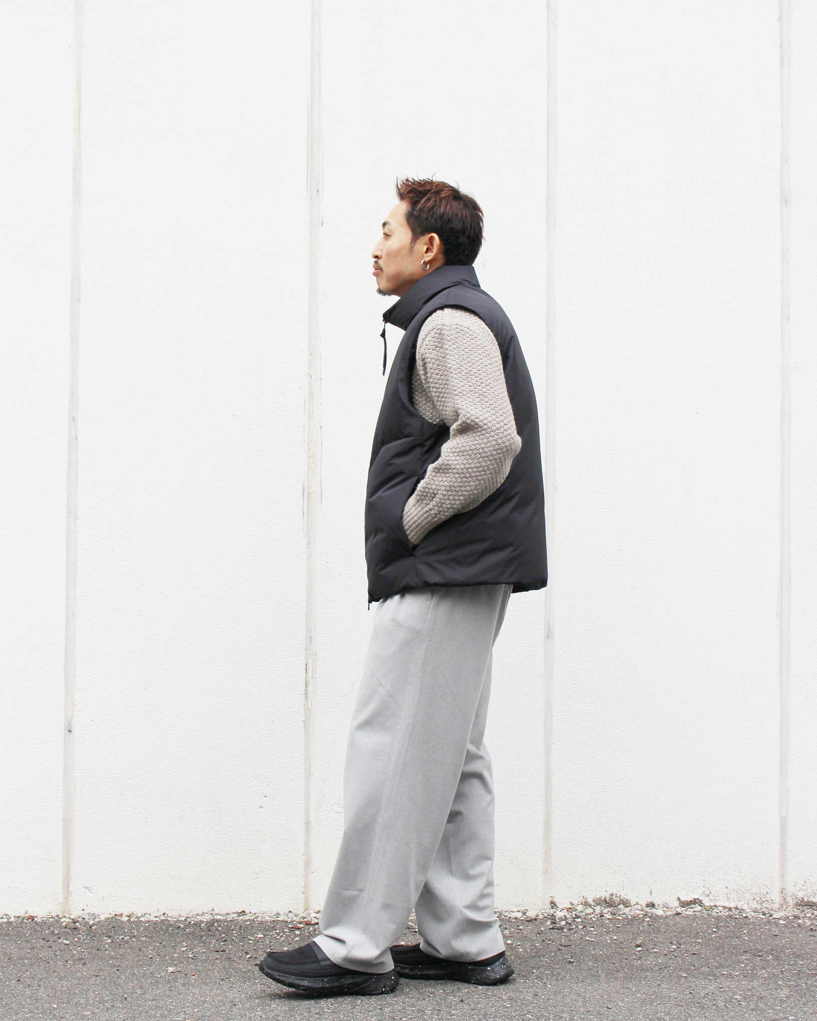 LAMOND ラモンド / CURVY QUIRT DOWN VEST カーヴィーキルトダウンベスト (BLACK ブラック)