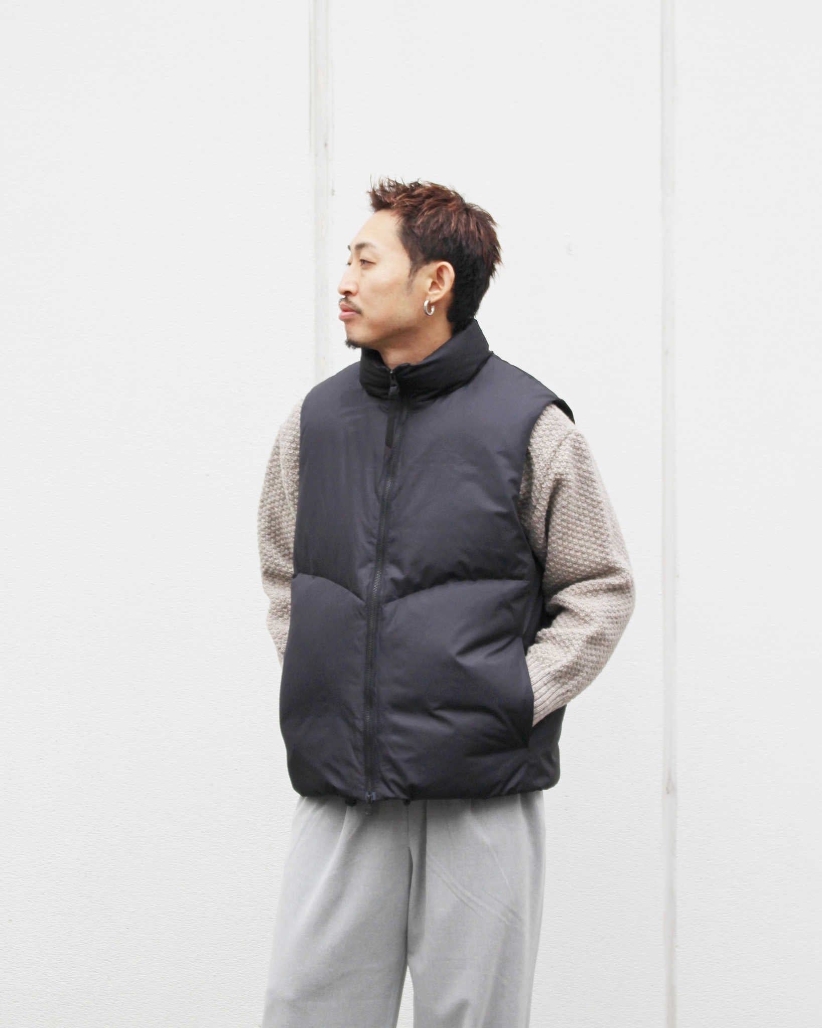 LAMOND ラモンド / CURVY QUIRT DOWN VEST カーヴィーキルトダウンベスト (BLACK ブラック)