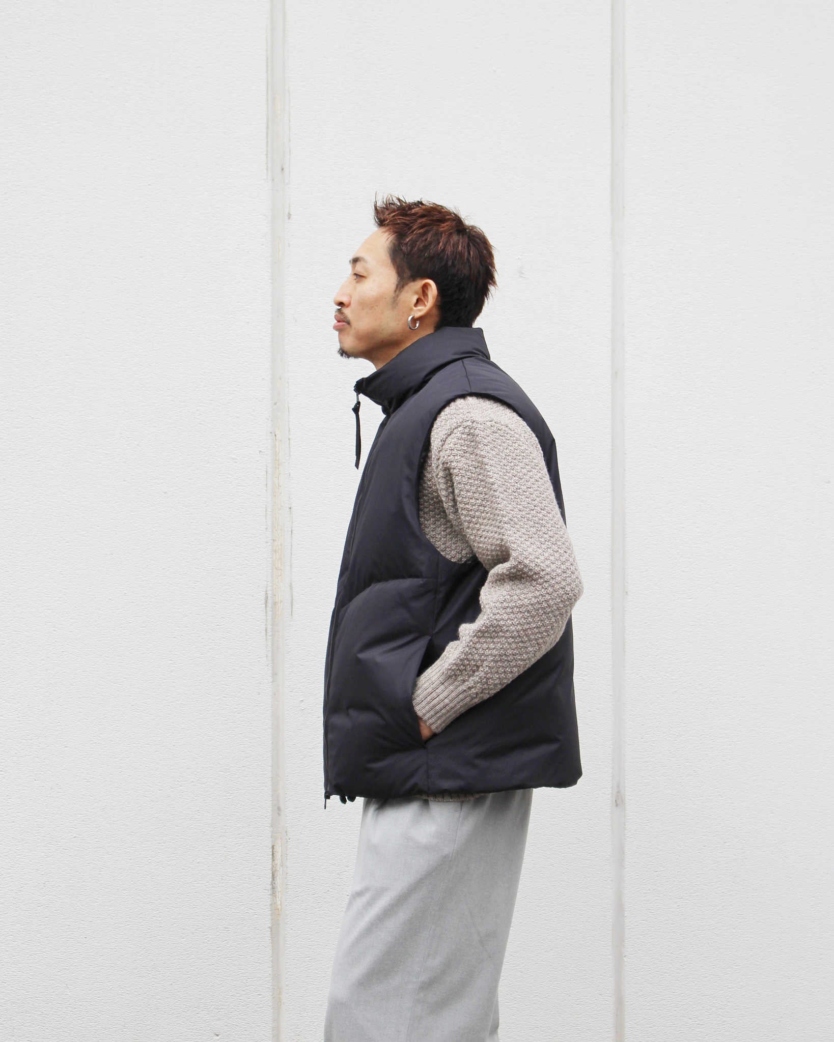 LAMOND ラモンド / CURVY QUIRT DOWN VEST カーヴィーキルトダウンベスト (BLACK ブラック)