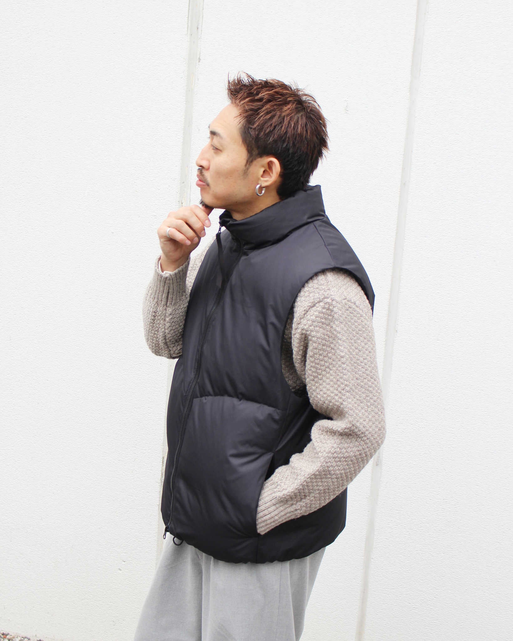 LAMOND ラモンド / CURVY QUIRT DOWN VEST カーヴィーキルトダウンベスト (BLACK ブラック)