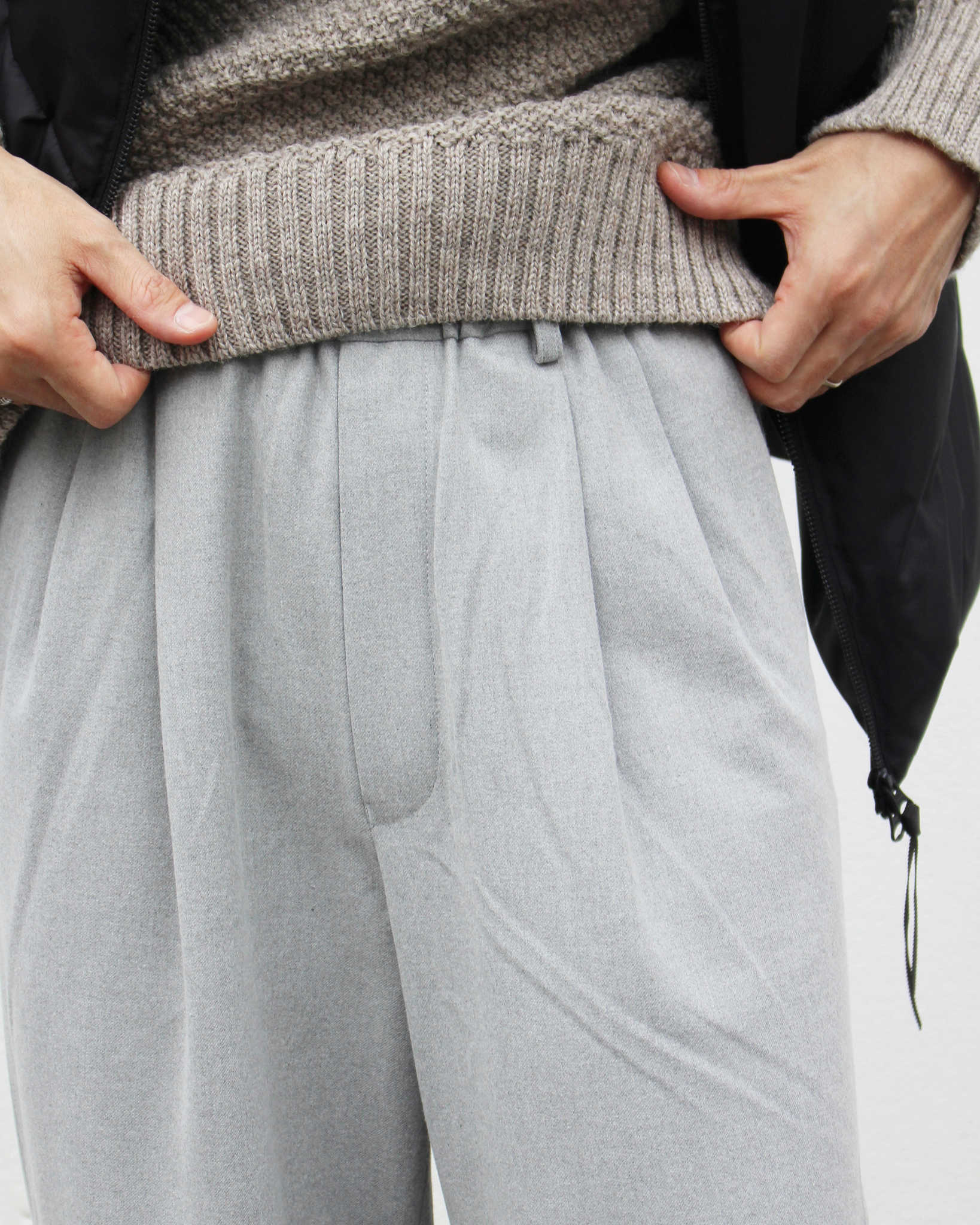 LAMOND ラモンド / CASHMERE TOUCH STANDARD WIDE PANTS カシミアタッチスタンダードワイドパンツ (GRAY グレー)