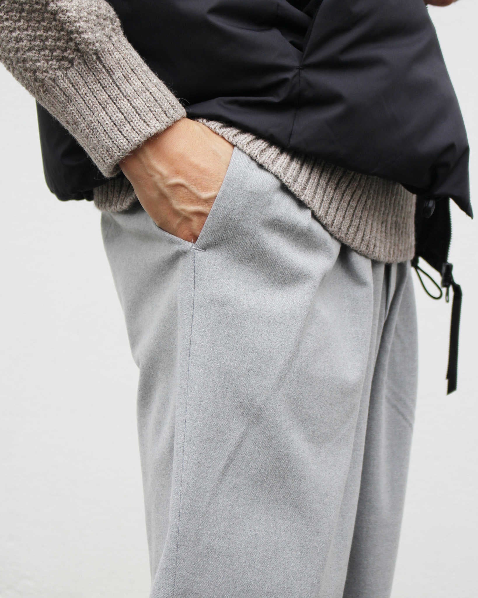 LAMOND ラモンド / CASHMERE TOUCH STANDARD WIDE PANTS カシミアタッチスタンダードワイドパンツ (GRAY グレー)