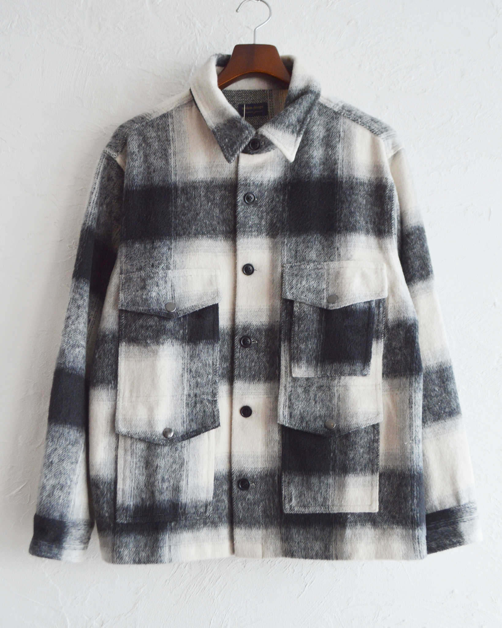 modemdesign モデムデザイン / HEAVY CHECK FLANNEL JACKET ヘビーチェックフランネルジャケット (BLACK ブラック)