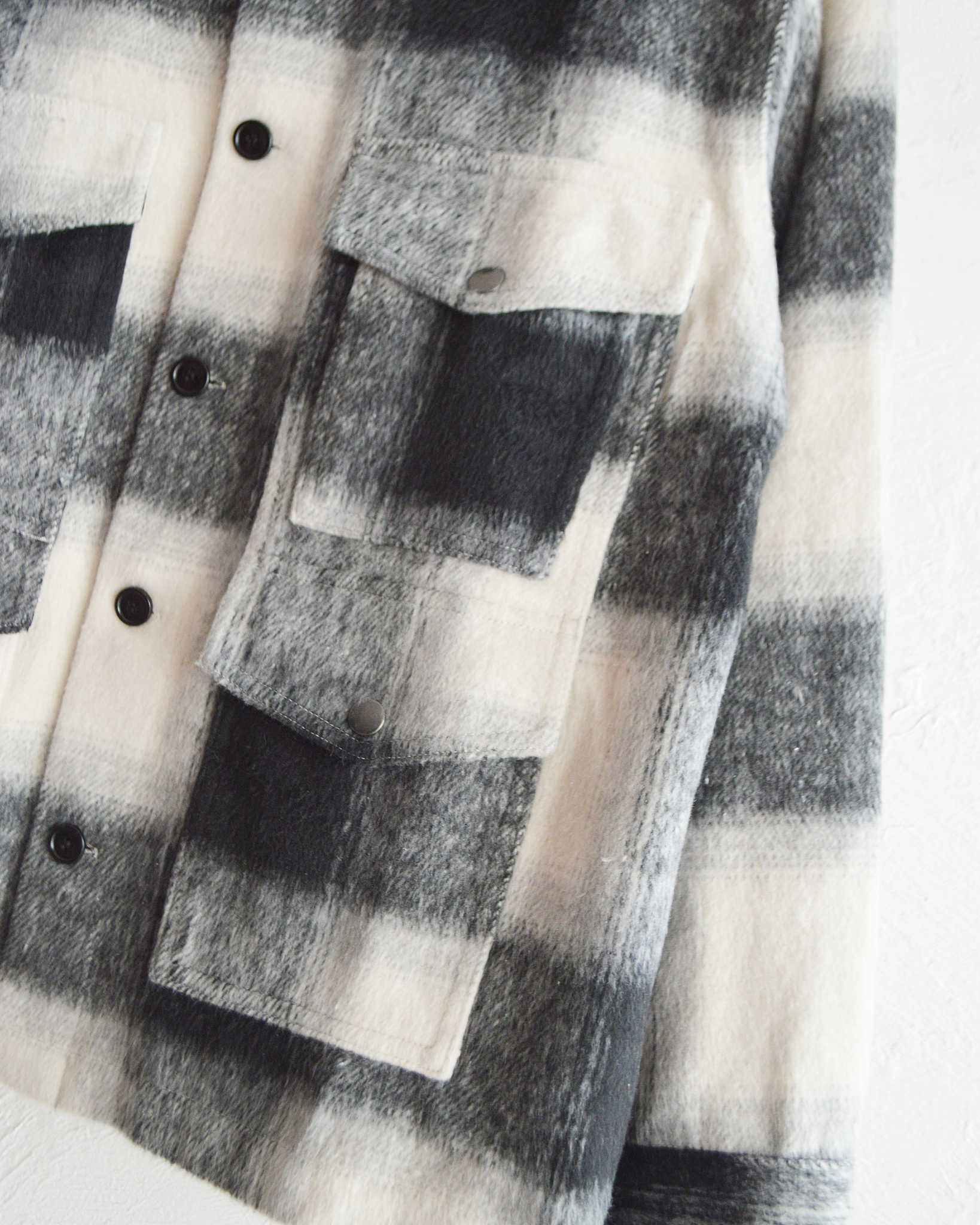 modemdesign モデムデザイン / HEAVY CHECK FLANNEL JACKET ヘビーチェックフランネルジャケット (BLACK ブラック)