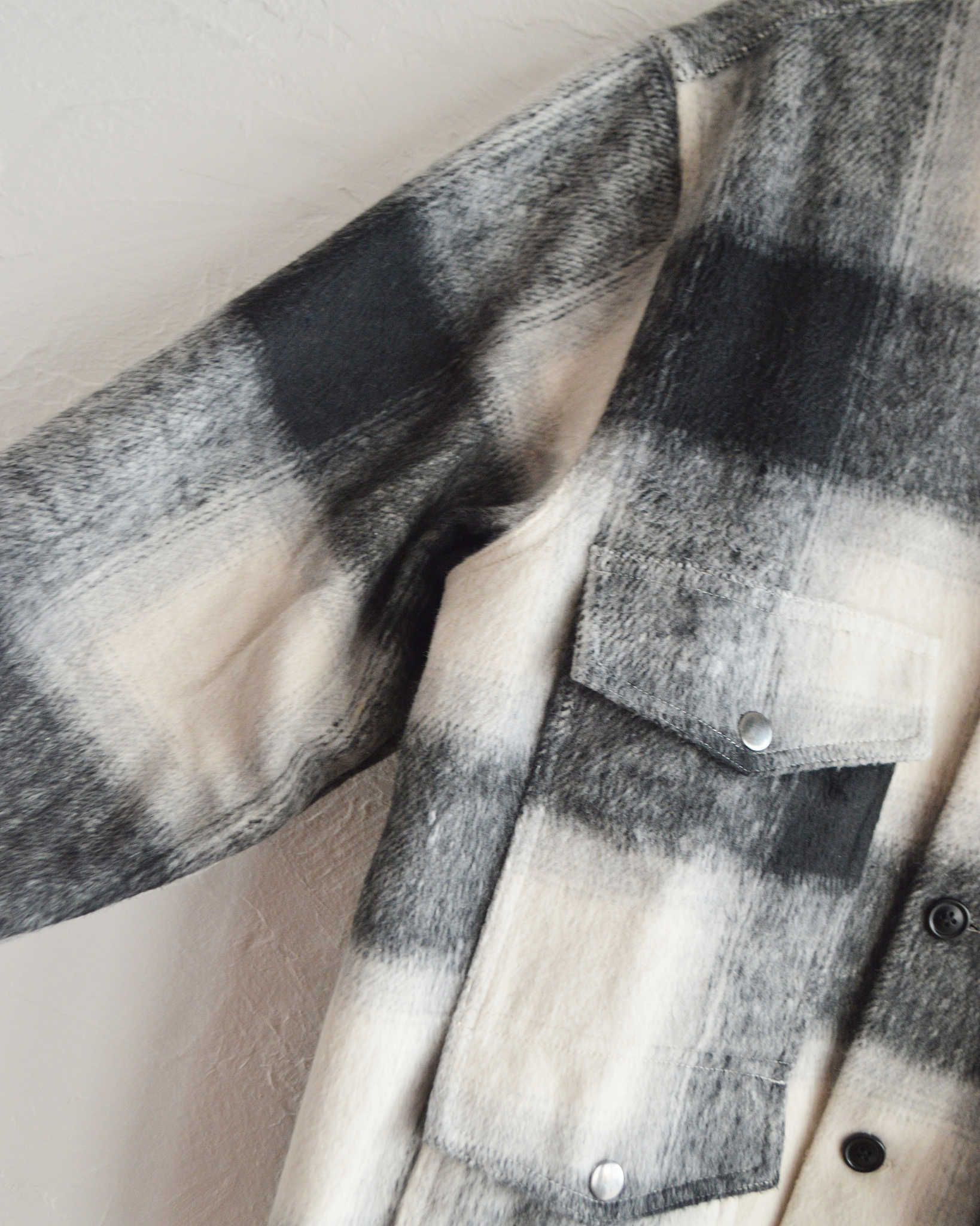 modemdesign モデムデザイン / HEAVY CHECK FLANNEL JACKET ヘビーチェックフランネルジャケット (BLACK ブラック)