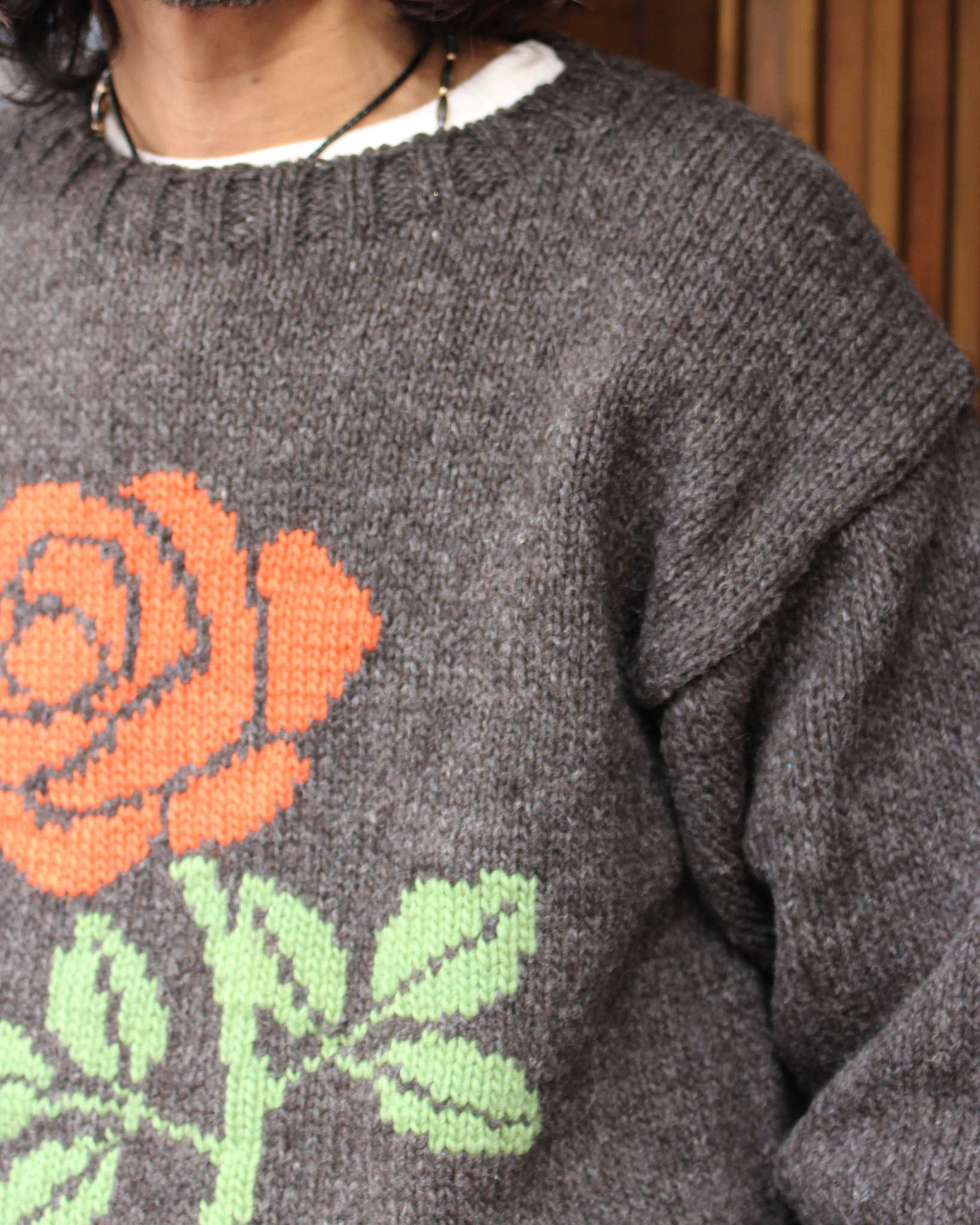 HAVE A GRATEFUL DAY ハブアグレイトフルデイ / ROSE KNIT CREW ローズ