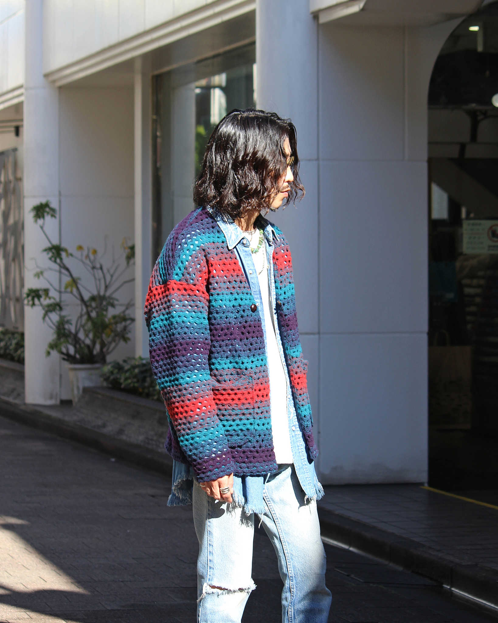 Nasngwam. ナスングワム / ZIGGY CARDIGAN ジギーカーディガン (NAVY ネイビー)