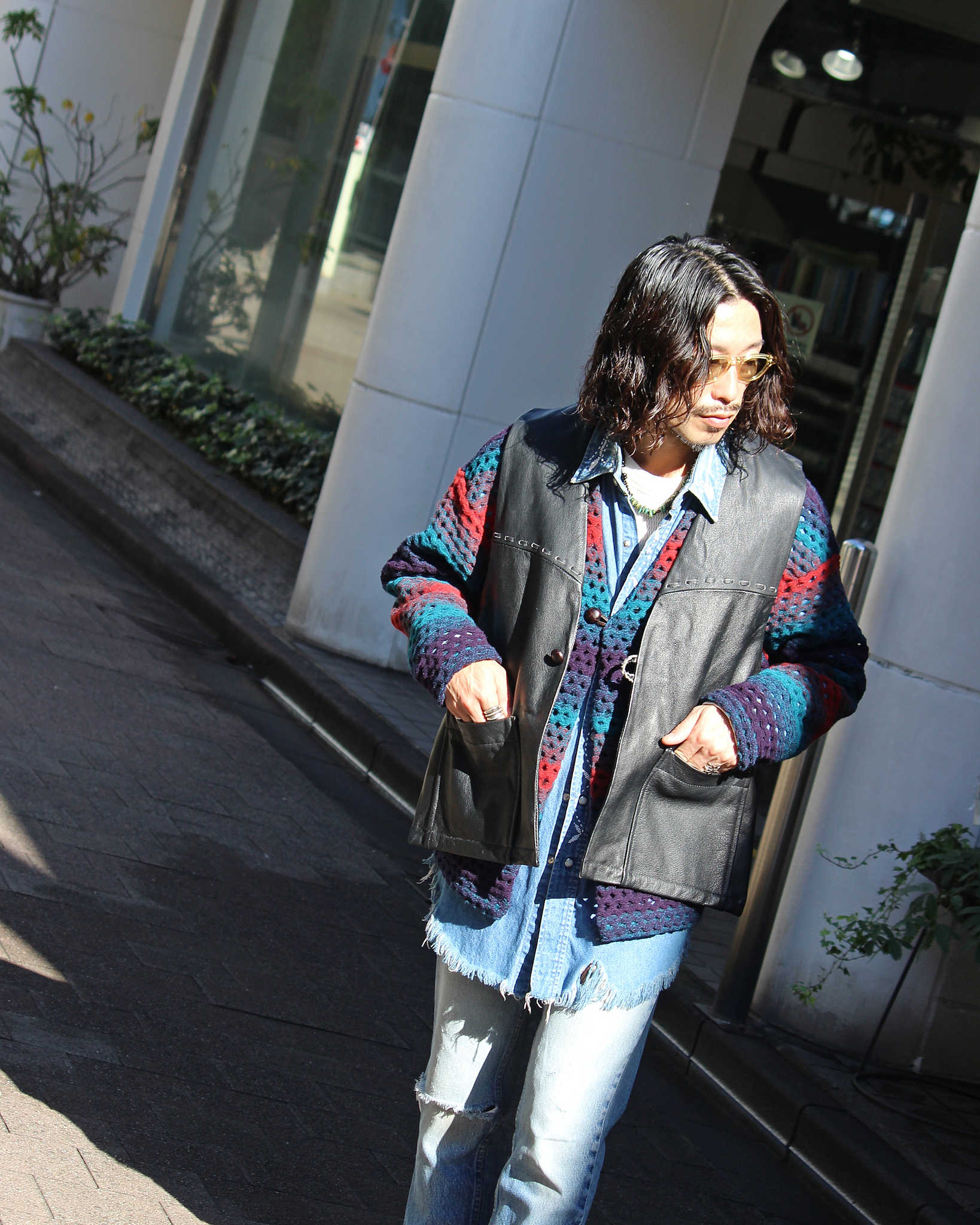 Nasngwam. ナスングワム / ZIGGY CARDIGAN ジギーカーディガン (NAVY ネイビー)