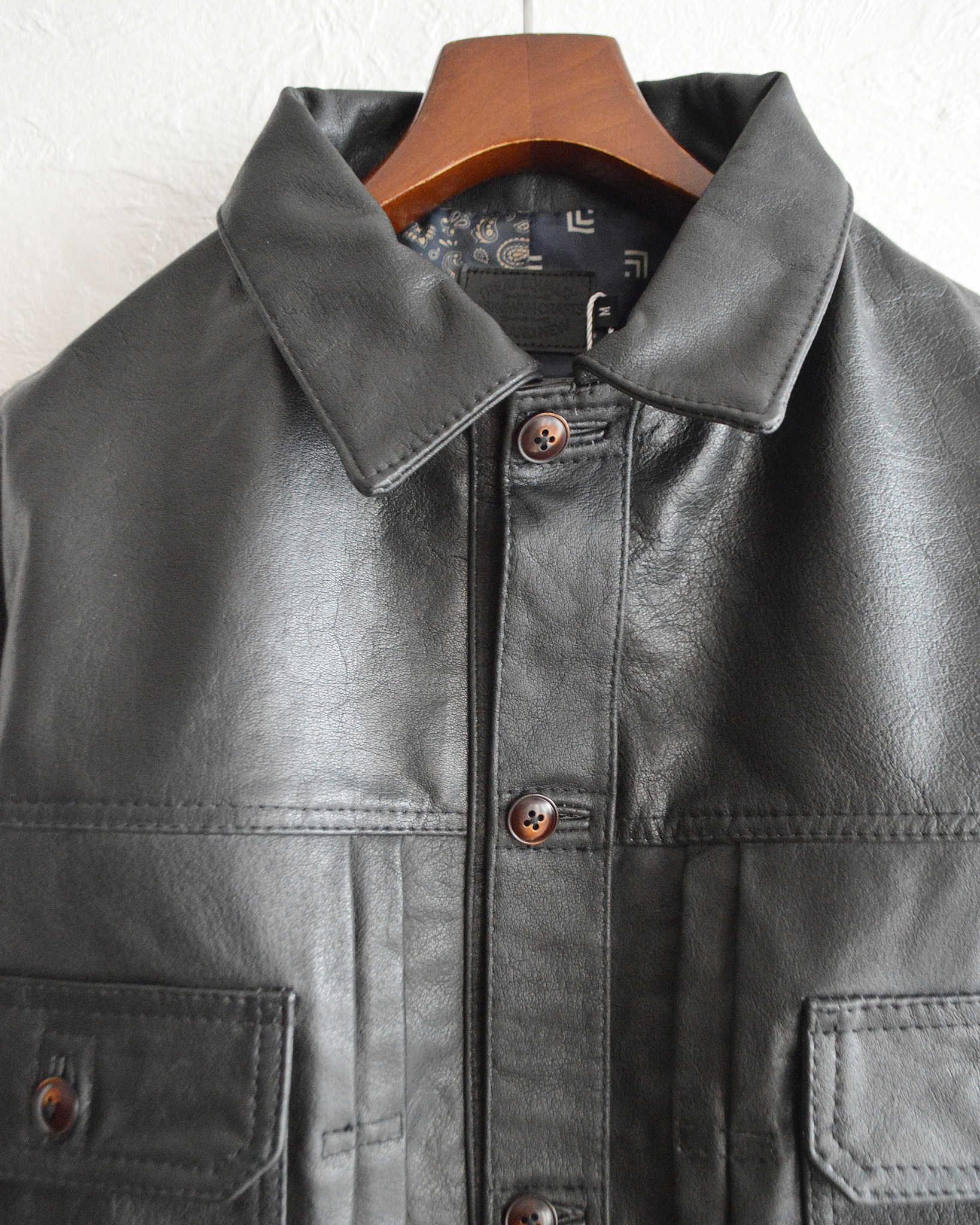Nasngwam. ナスングワム / ATAVISM LEATHER JACKET アタビズムジャケット Msize  (BLACK ブラック)
