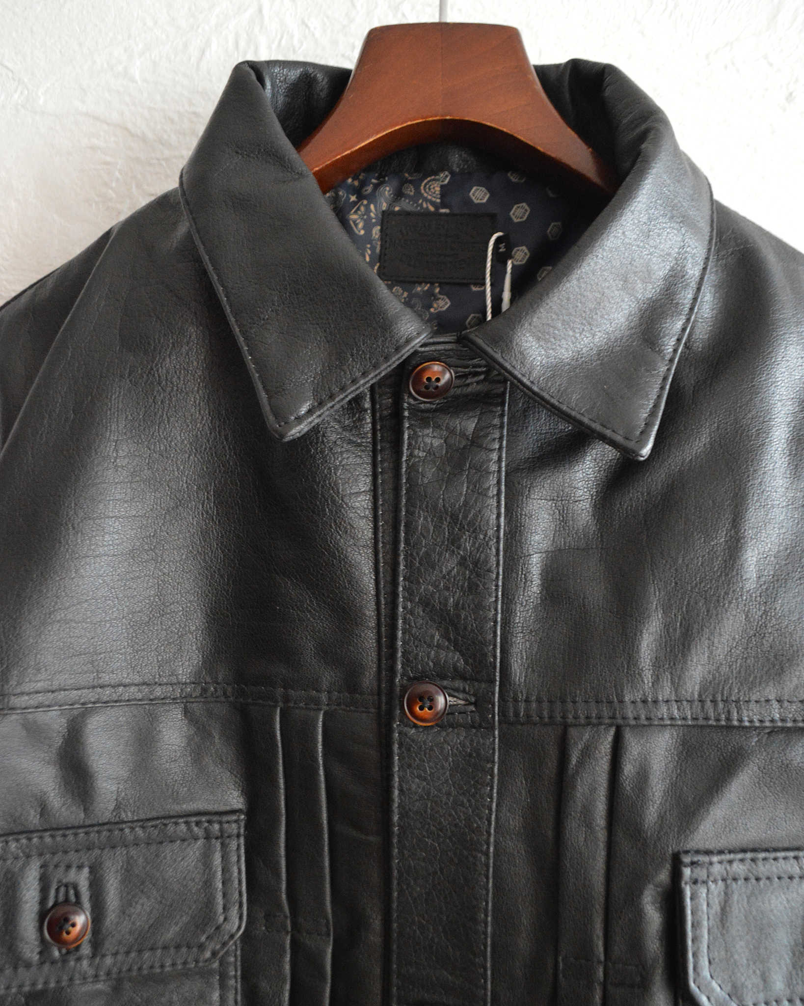 Nasngwam. ナスングワム / ATAVISM LEATHER JACKET アタビズムジャケット Msize  (BLACK ブラック)