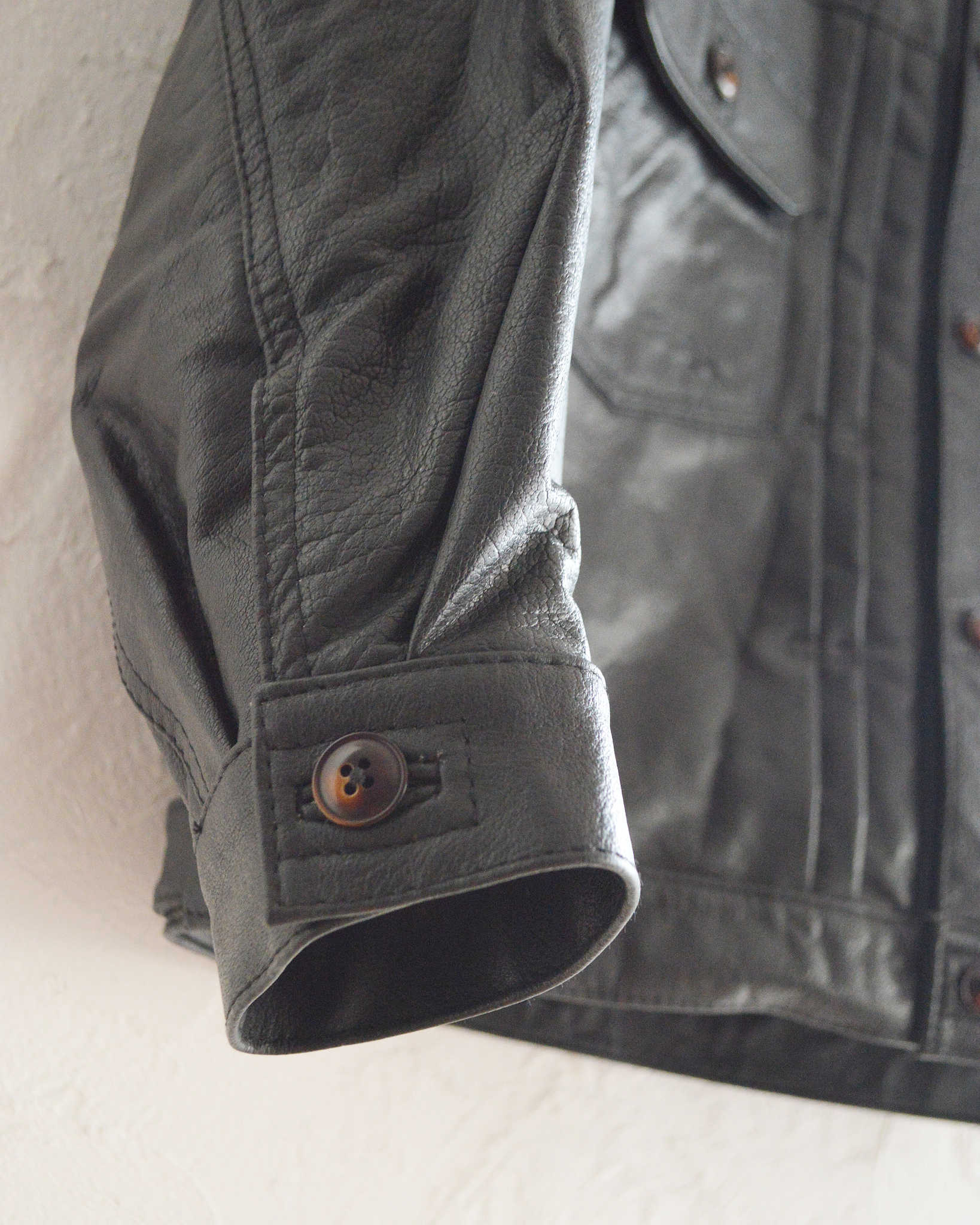 Nasngwam. ナスングワム / ATAVISM LEATHER JACKET アタビズムジャケット Msize  (BLACK ブラック)