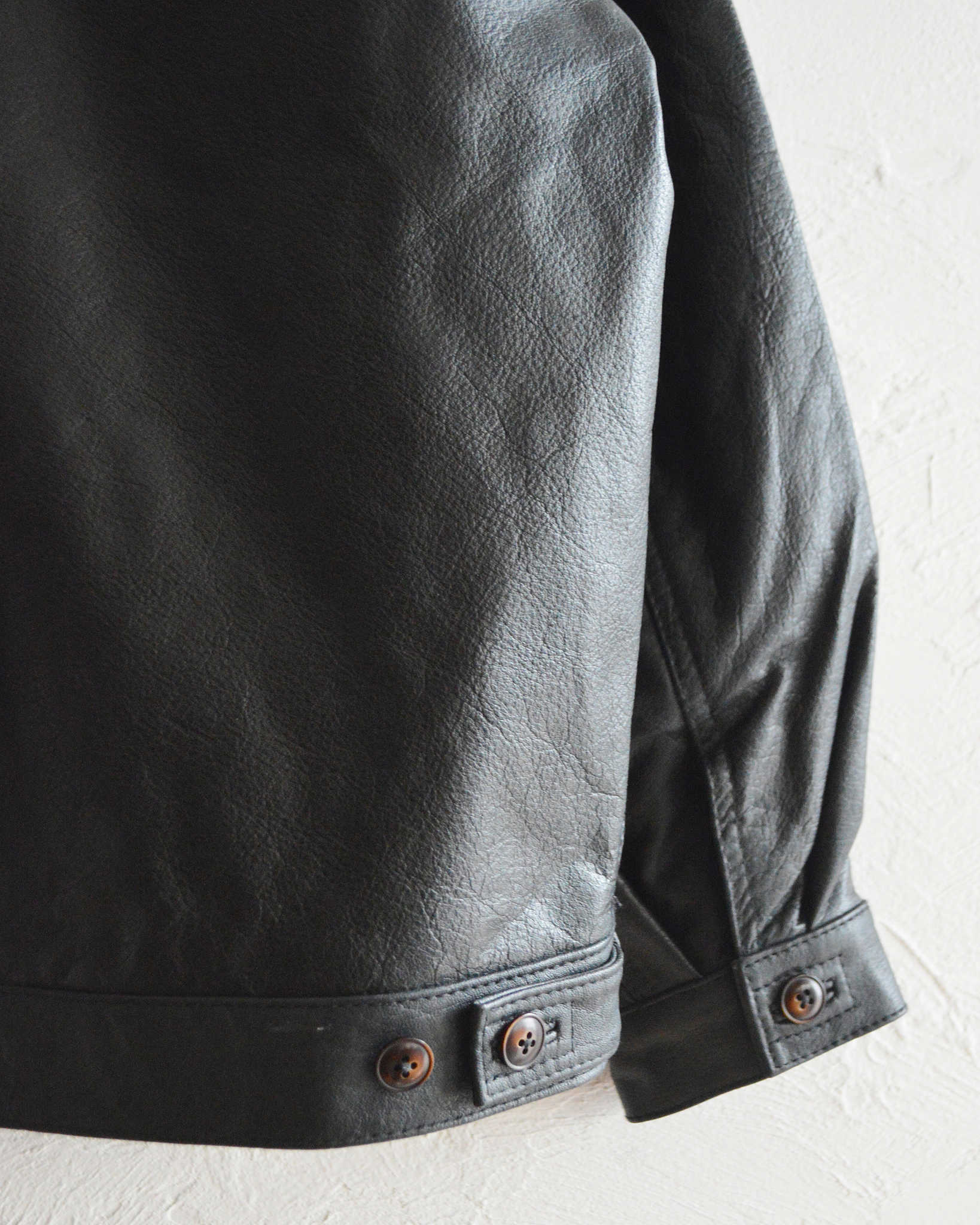 Nasngwam. ナスングワム / ATAVISM LEATHER JACKET アタビズムジャケット Msize  (BLACK ブラック)