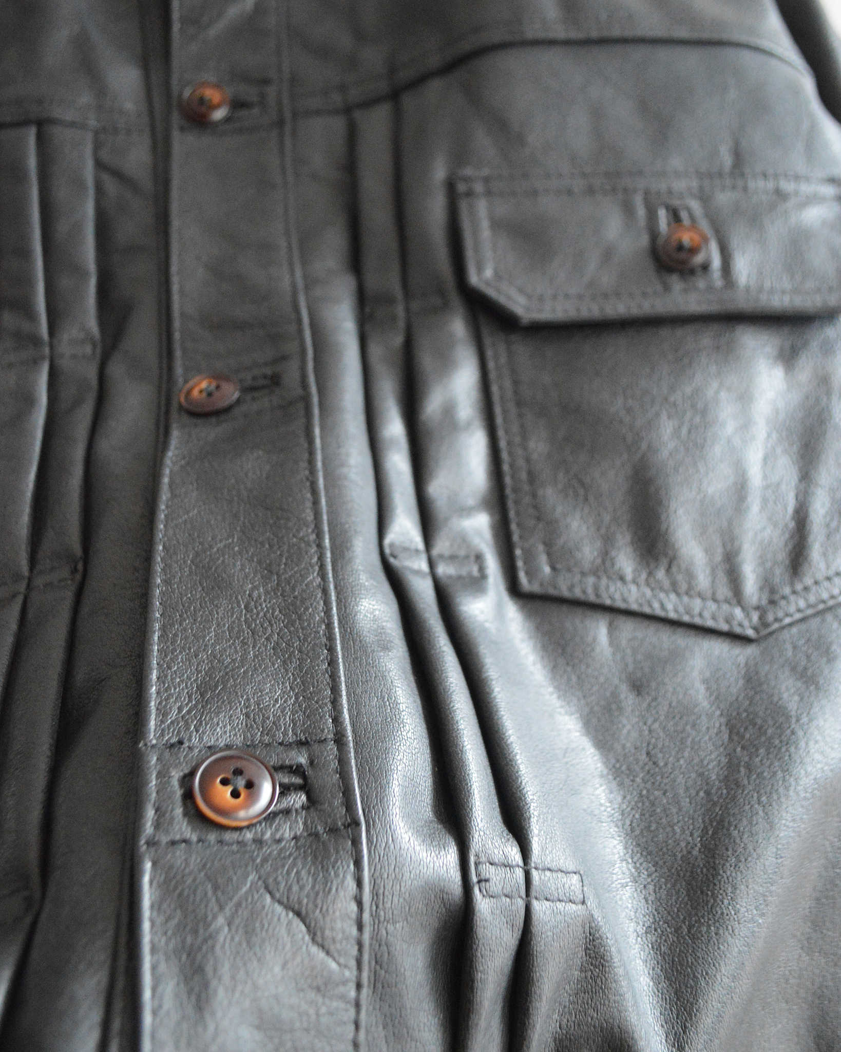 Nasngwam. ナスングワム / ATAVISM LEATHER JACKET アタビズムジャケット Lsize  (BLACK ブラック)