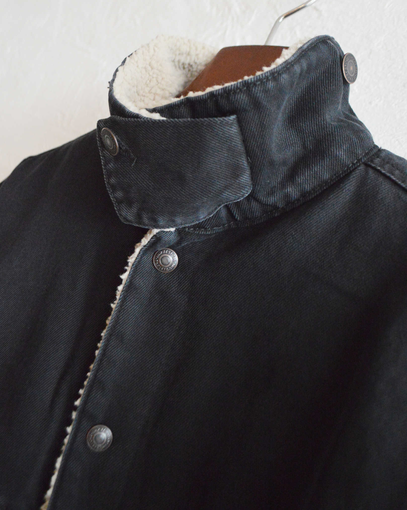 IMPRESTORE インプレストア / Niki | Denim boa jacket デニムボアジャケット (BLACK DENIM ブラックデニム)