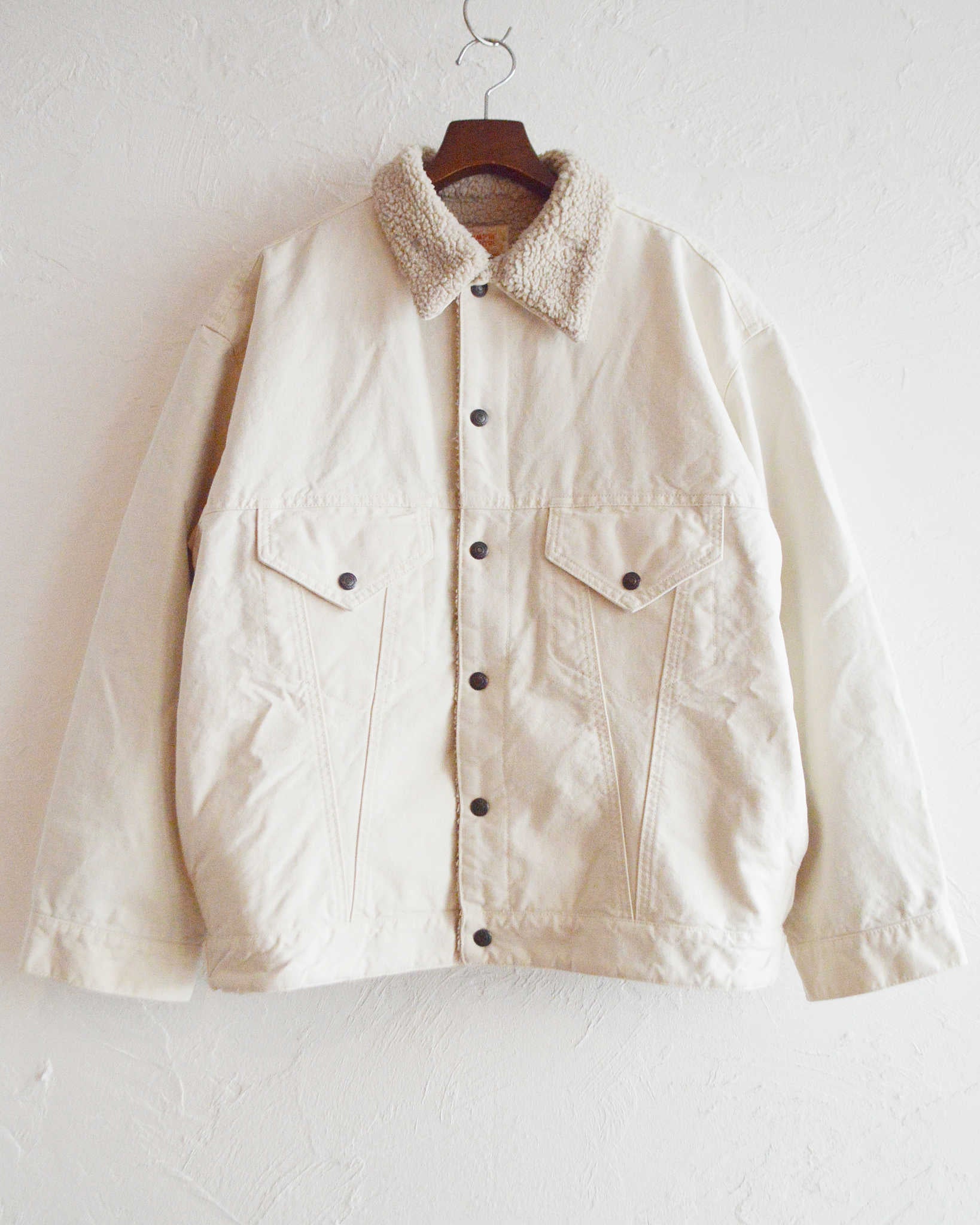 IMPRESTORE インプレストア / Niki | Denim boa jacket デニムボアジャケット (WHITE DENIM ホワイトデニム)