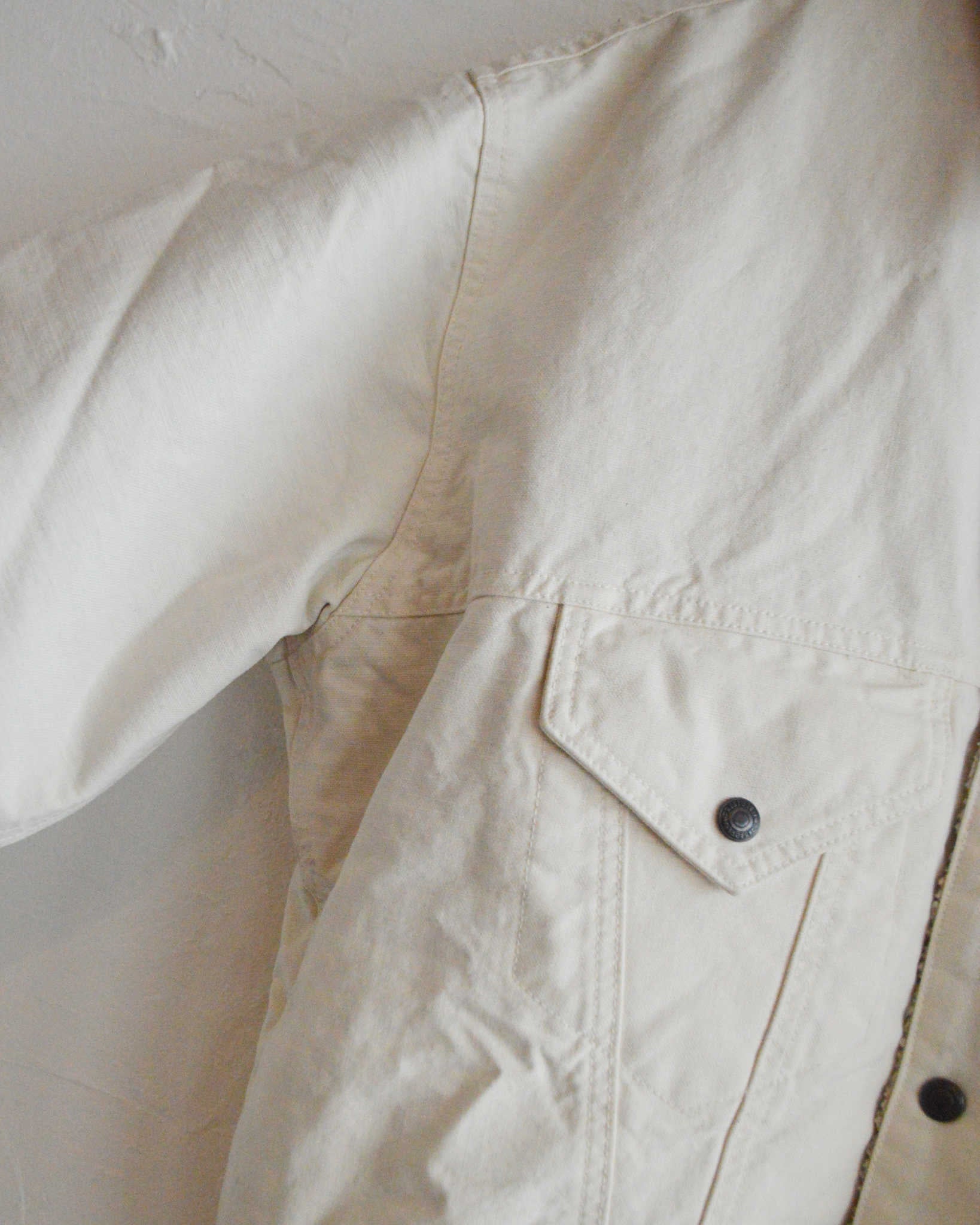 IMPRESTORE インプレストア / Niki | Denim boa jacket デニムボアジャケット (WHITE DENIM ホワイトデニム)