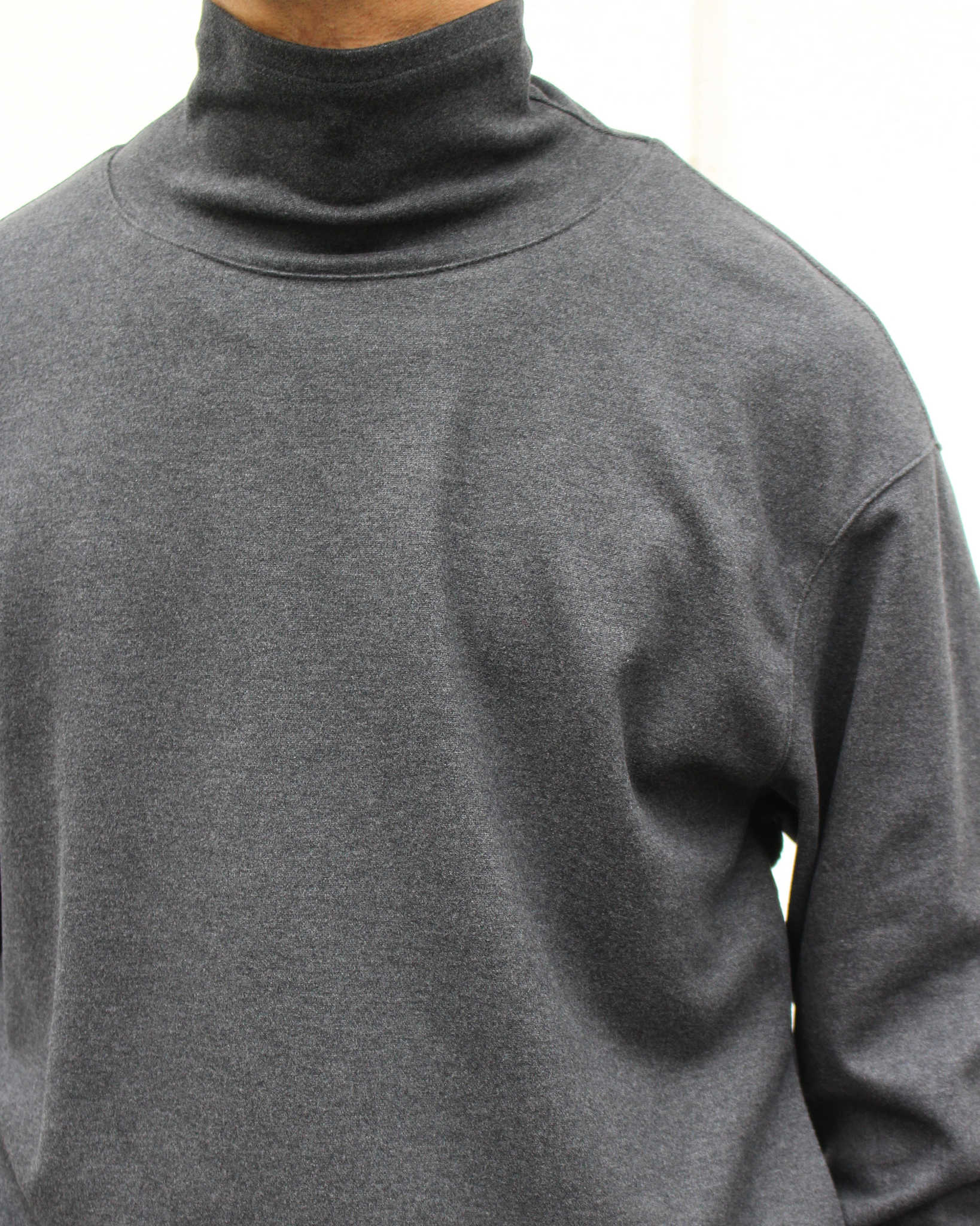 LAMOND ラモンド / LOUNGE SUEDE HIGH NECK SWEAT ラウンジスエードハイネックスウェット (CHARCOAL チャコール)