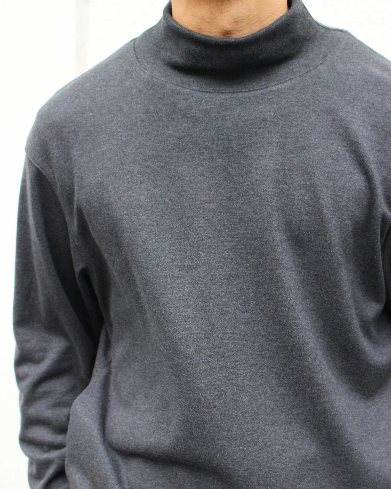LAMOND ラモンド / LOUNGE SUEDE HIGH NECK SWEAT ラウンジスエードハイネックスウェット (CHARCOAL チャコール)