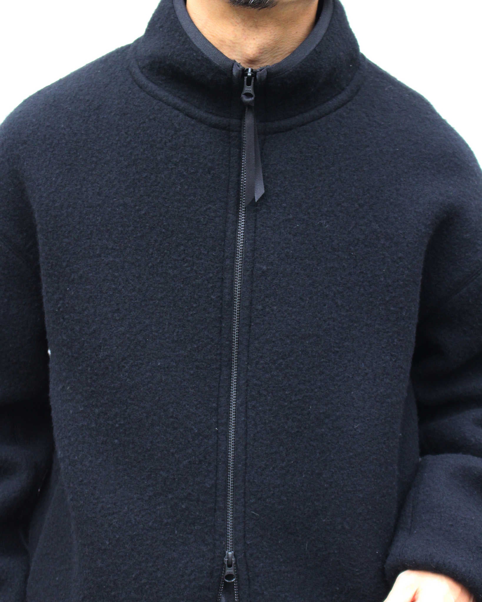 LAMOND ラモンド/ WOOL FLEECE BLOUSON ウールフリースブルゾン (BLACK ブラック)