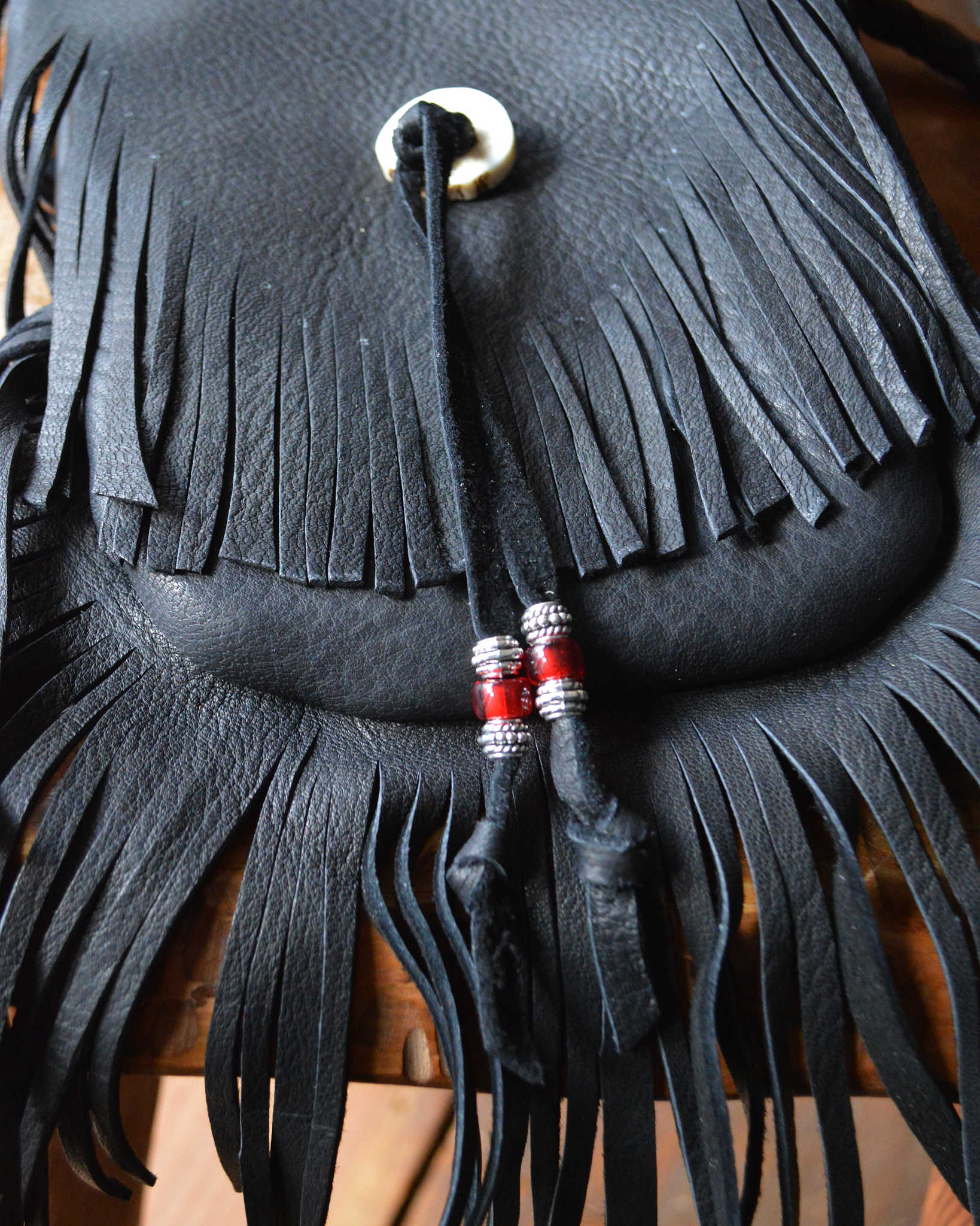 Nasngwam.×EARLYMORNING ナスングワム アーリーモーニング / DOUBLE FRINGE SHOULDER ダブルフリンジショルダー (BLACK ブラック)