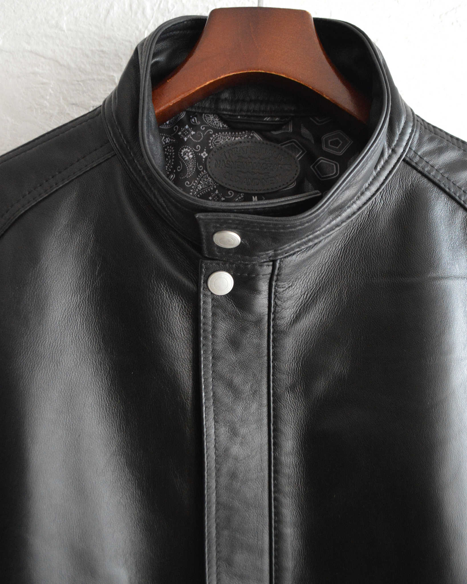 Nasngwam. ナスングワム / ATTRACT LEATHER JACKET アトラクトレザージャケット Msize (BLACK ブラック)
