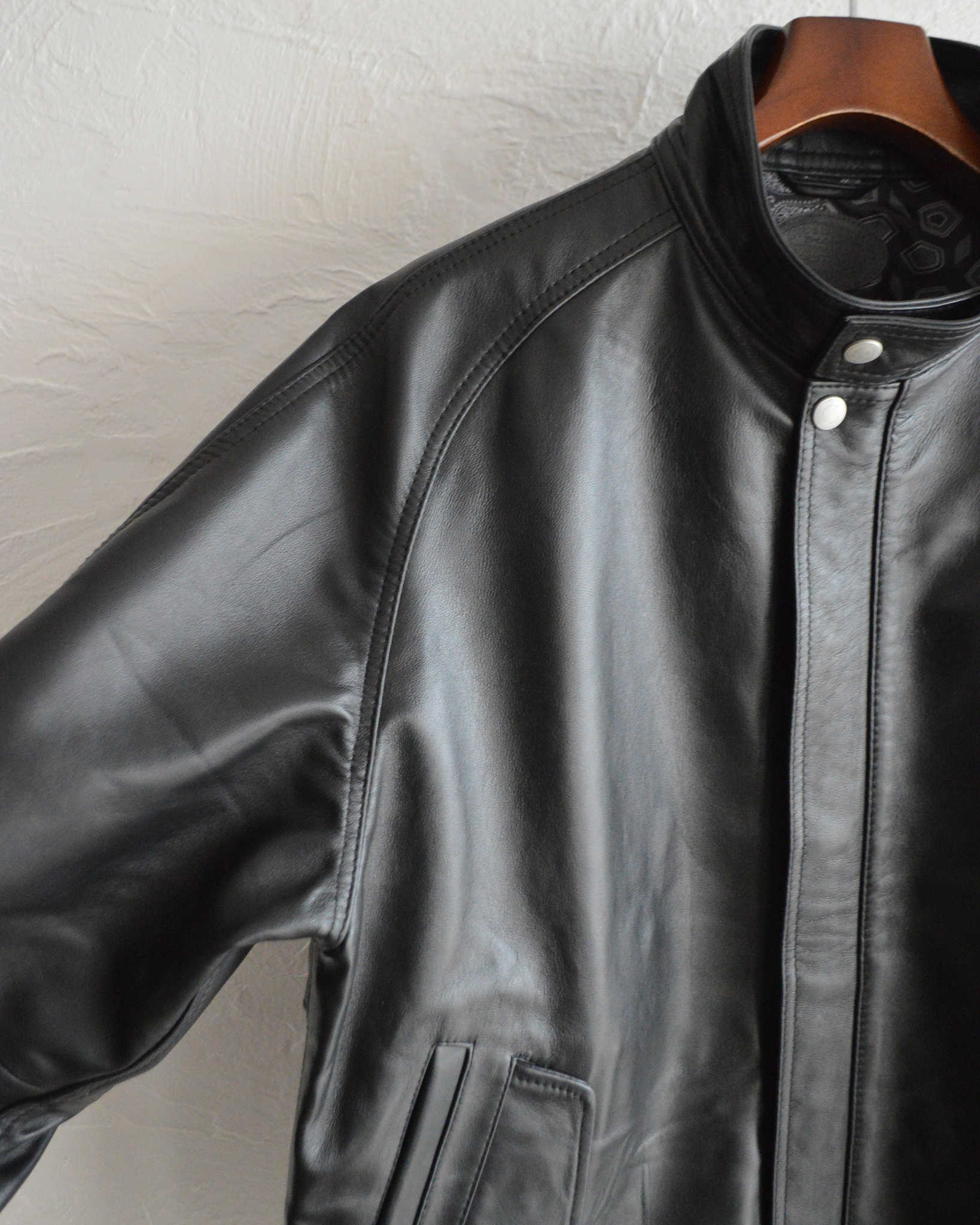 Nasngwam. ナスングワム / ATTRACT LEATHER JACKET アトラクトレザージャケット Msize (BLACK ブラック)