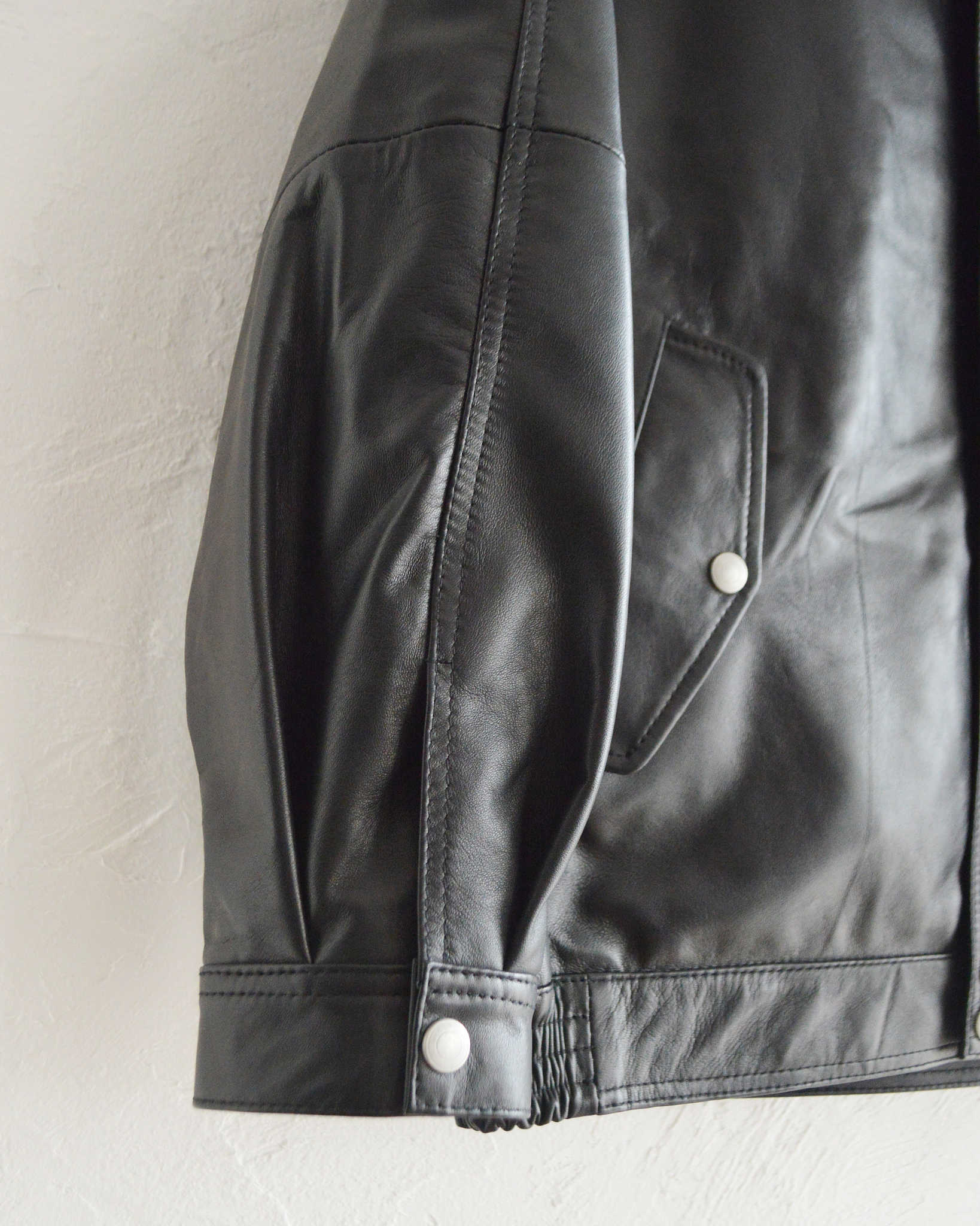 Nasngwam. ナスングワム / ATTRACT LEATHER JACKET アトラクトレザージャケット Msize (BLACK ブラック)