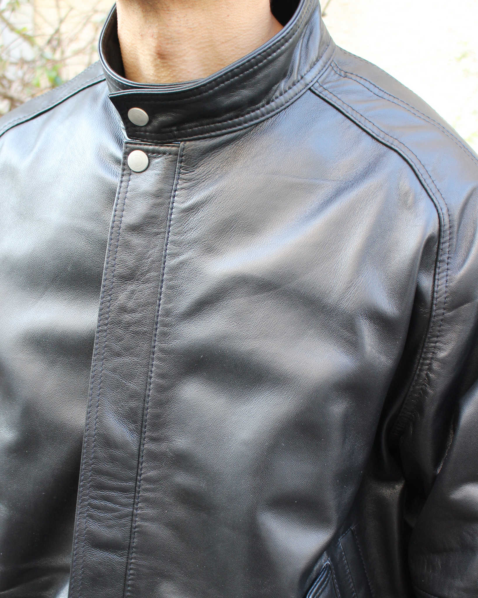 Nasngwam. ナスングワム / ATTRACT LEATHER JACKET アトラクトレザージャケット Msize (BLACK ブラック)