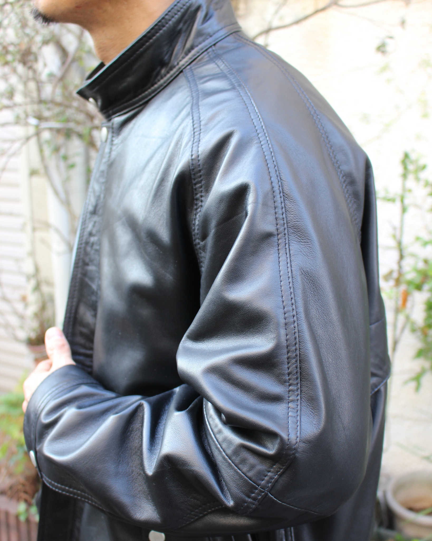 Nasngwam. ナスングワム / ATTRACT LEATHER JACKET アトラクトレザージャケット Msize (BLACK ブラック)