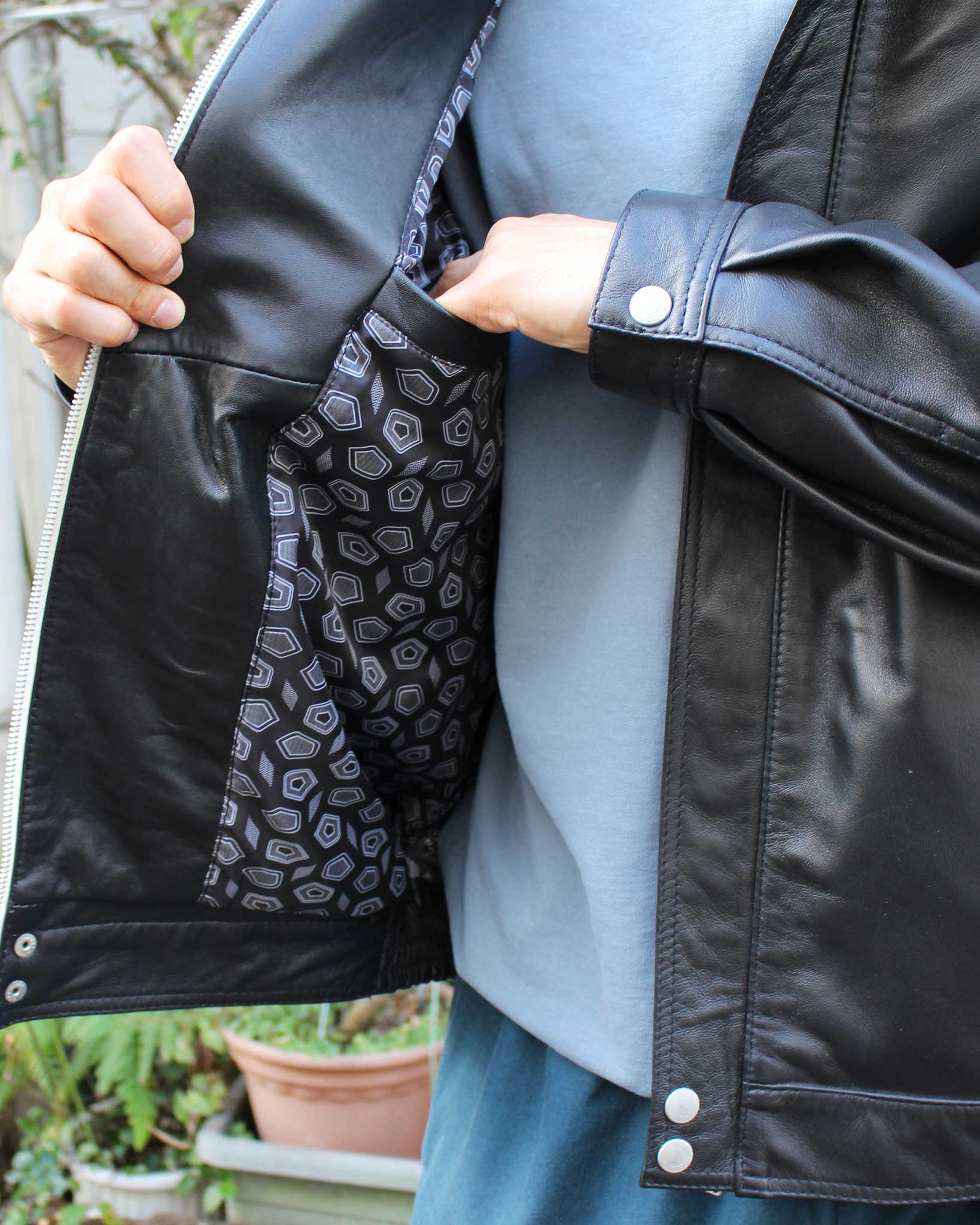 Nasngwam. ナスングワム / ATTRACT LEATHER JACKET アトラクトレザージャケット Msize (BLACK ブラック)
