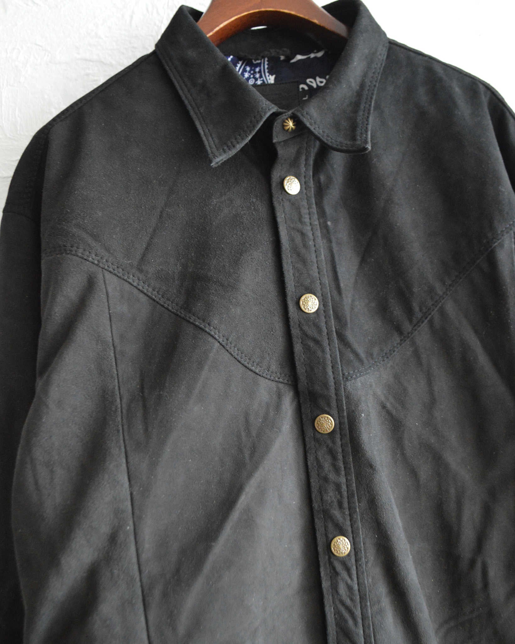 Nasngwam. ナスングワム / BRIGHT SUEDE SHIRTS ブライトスエードシャツ Lsize (BLACK ブラック)