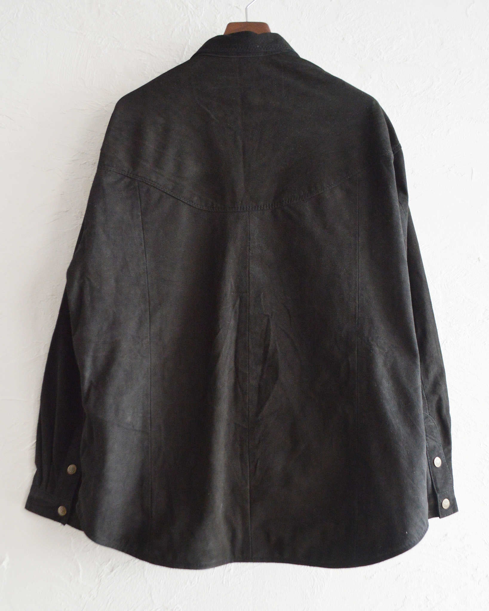 Nasngwam. ナスングワム / BRIGHT SUEDE SHIRTS ブライトスエードシャツ Lsize (BLACK ブラック)