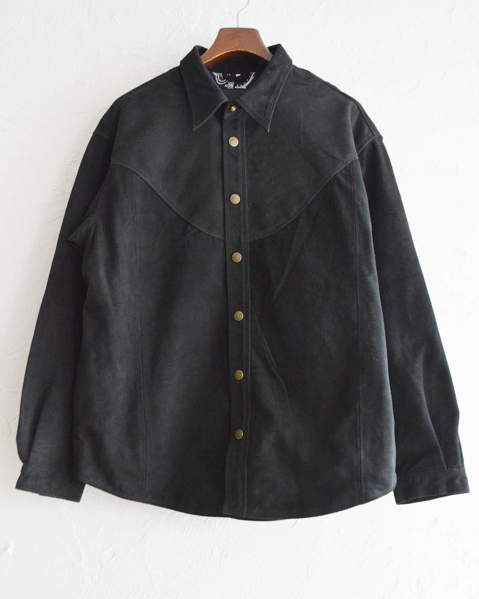 Nasngwam. ナスングワム / BRIGHT SUEDE SHIRTS ブライトスエードシャツ Msize (BLACK ブラック)