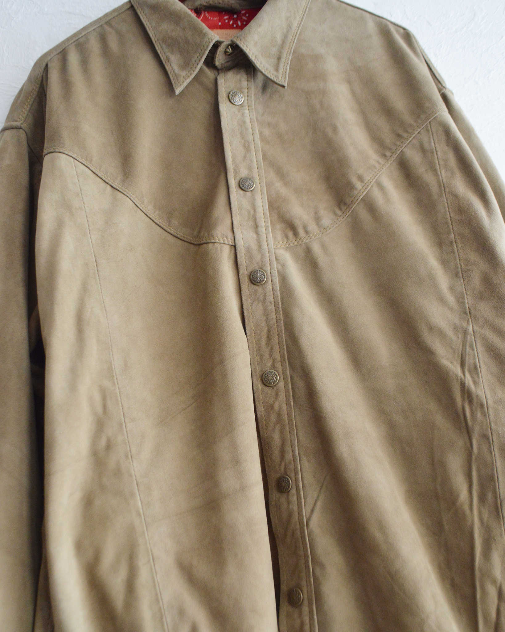 Nasngwam. ナスングワム / BRIGHT SUEDE SHIRTS ブライトスエードシャツ Lsize (BEIGE ベージュ)