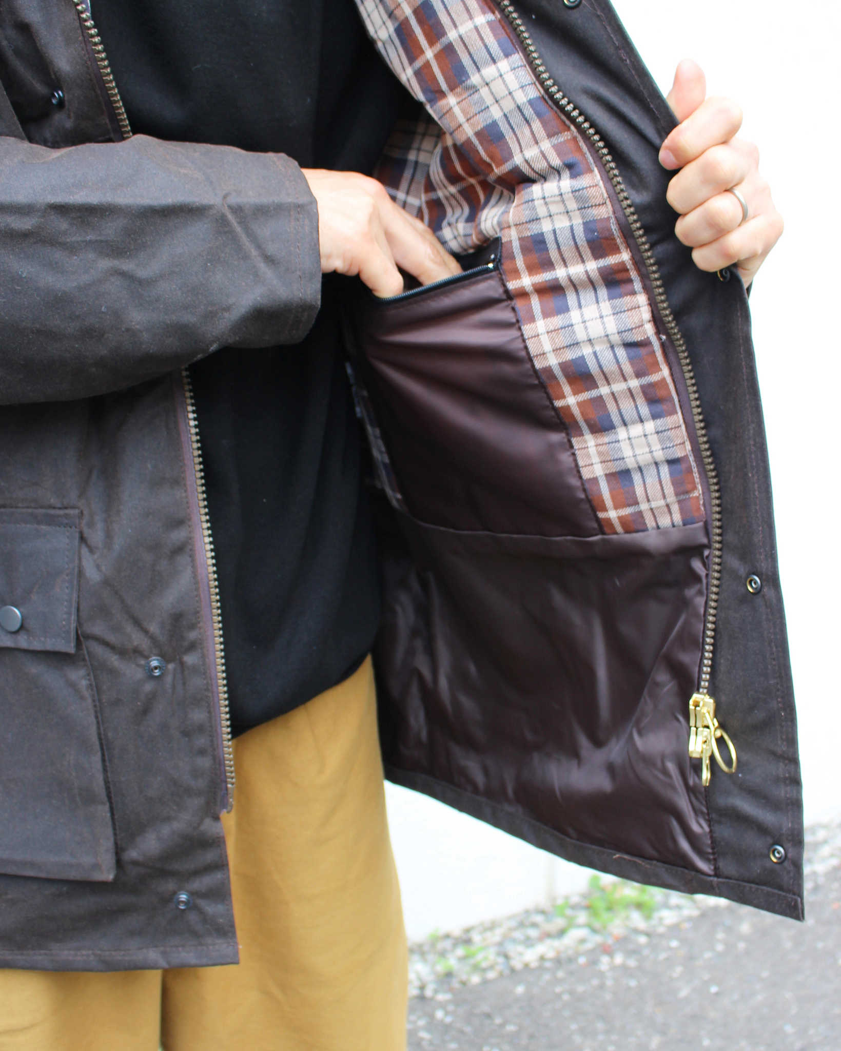 Hunter-Outdoor ハンターアウトドア / BOLTON Padded WAX JACKET ワックスコットンジャケット (BROWN ブラウン)