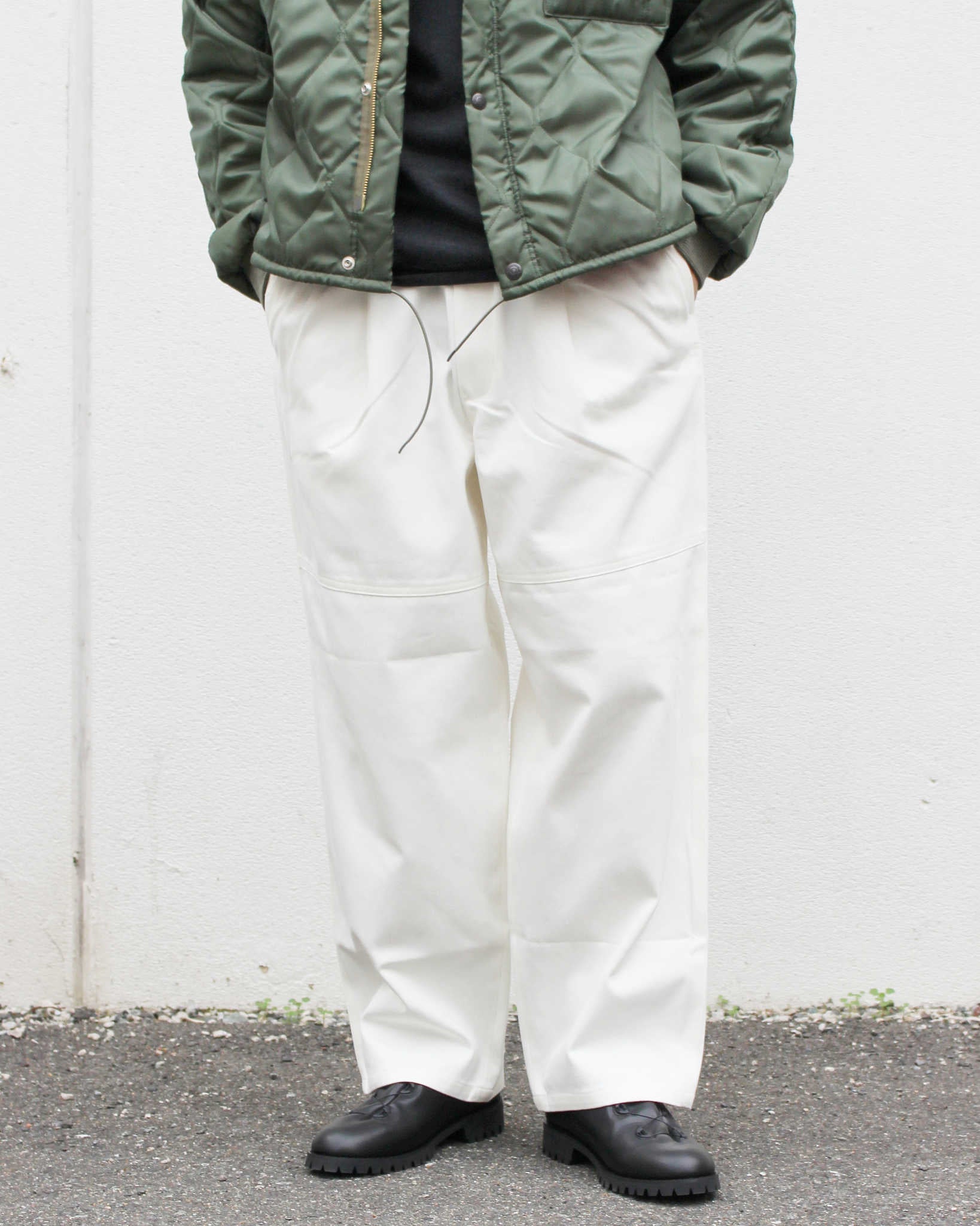 LAMOND ラモンド /  FULLER CHINO CROSS BOLD FIT PANTS フラーチノクロスボールドパンツ (WHITE ホワイト)