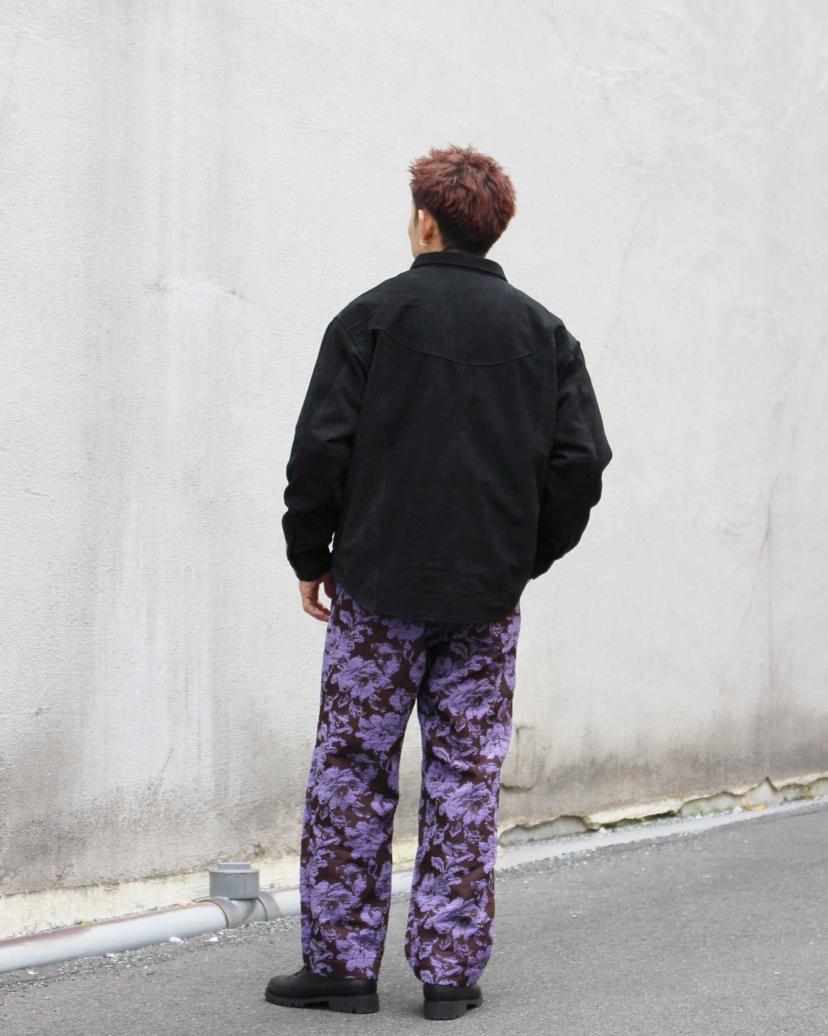 Nasngwam. ナスングワム / BRIGHT SUEDE SHIRTS ブライトスエードシャツ Msize (BLACK ブラック)
